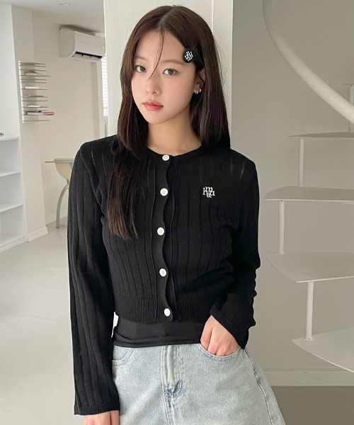 Avie muah アビエムア　モヘアカーディガン　グレー　韓国人気ブランド Avie muah アビエムア モヘアカーディガン グレー 韓国人気