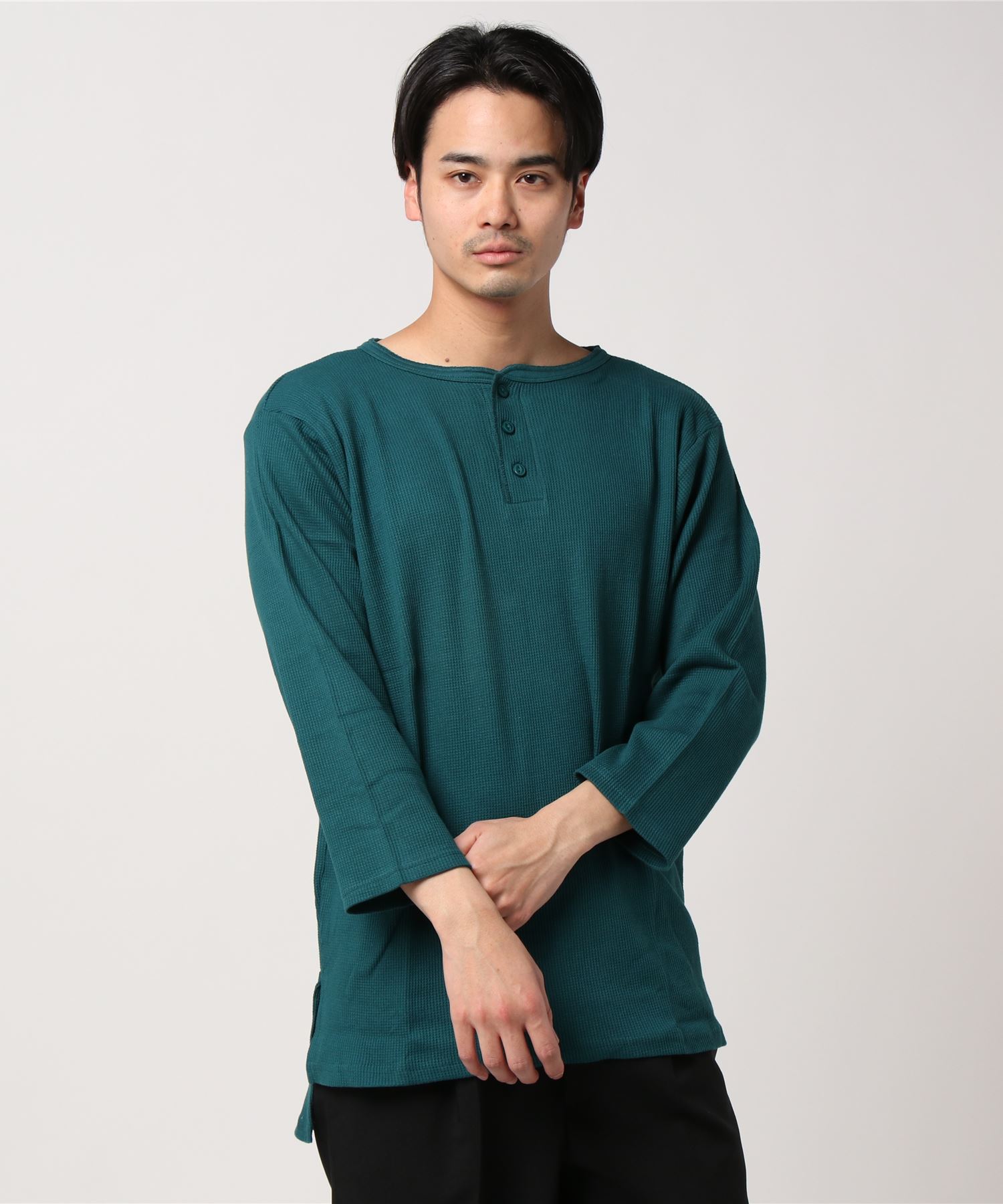 ワッフルサーマル CREW/HENLEY 7分袖＆半袖 Tシャツ / クルー