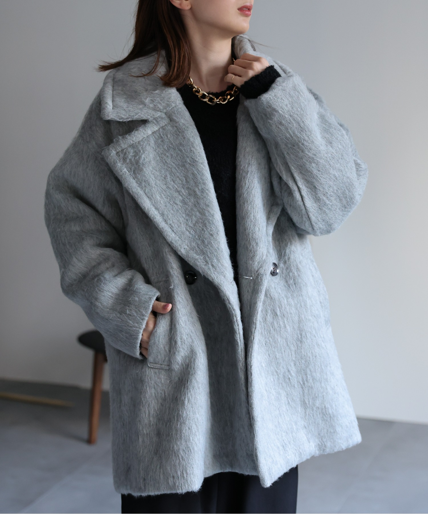 model：162cm 着用サイズ：F