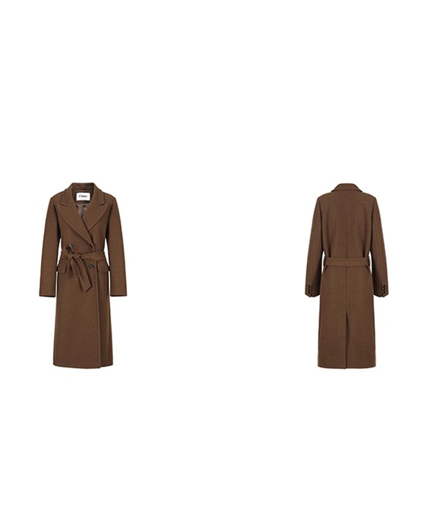 ウエストベルト付き ウール チェスターロングコート FD25W028【Fano