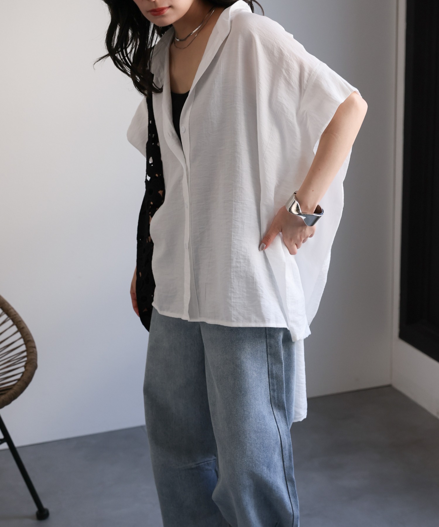 model：156cm 着用サイズ：FREE