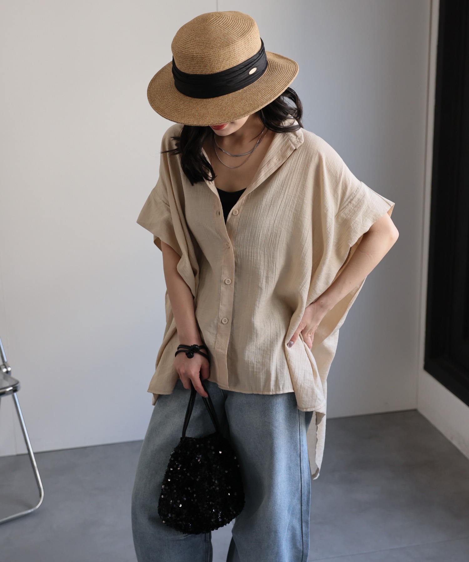 model：156cm 着用サイズ：FREE