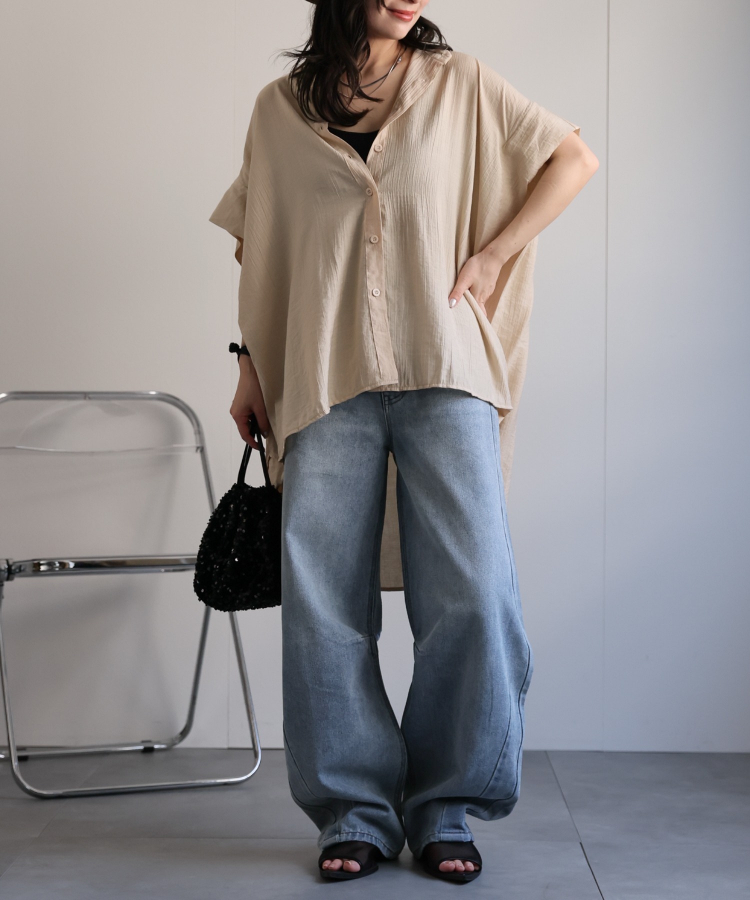 model：156cm 着用サイズ：FREE