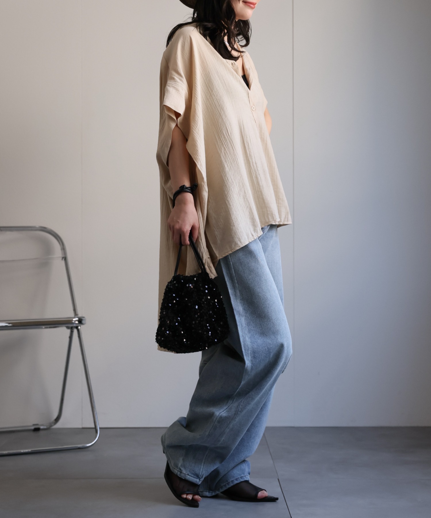 model：156cm 着用サイズ：FREE