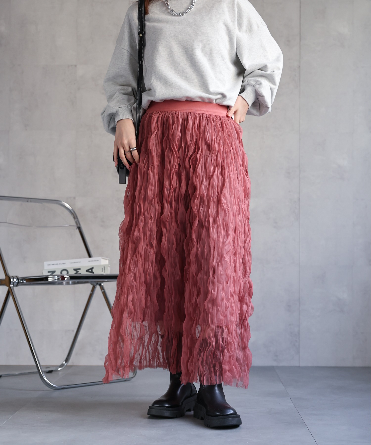 model：162㎝　着用サイズ:F