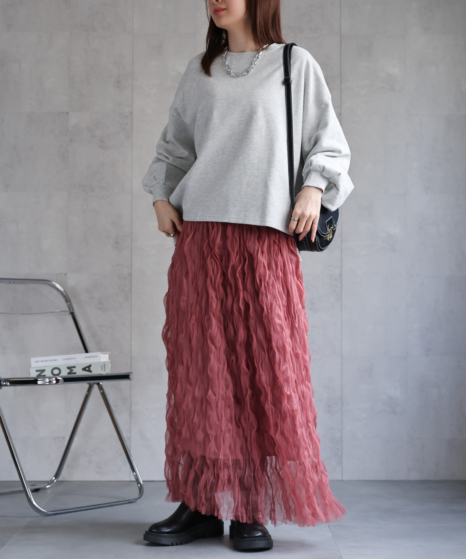 model：162㎝　着用サイズ:F