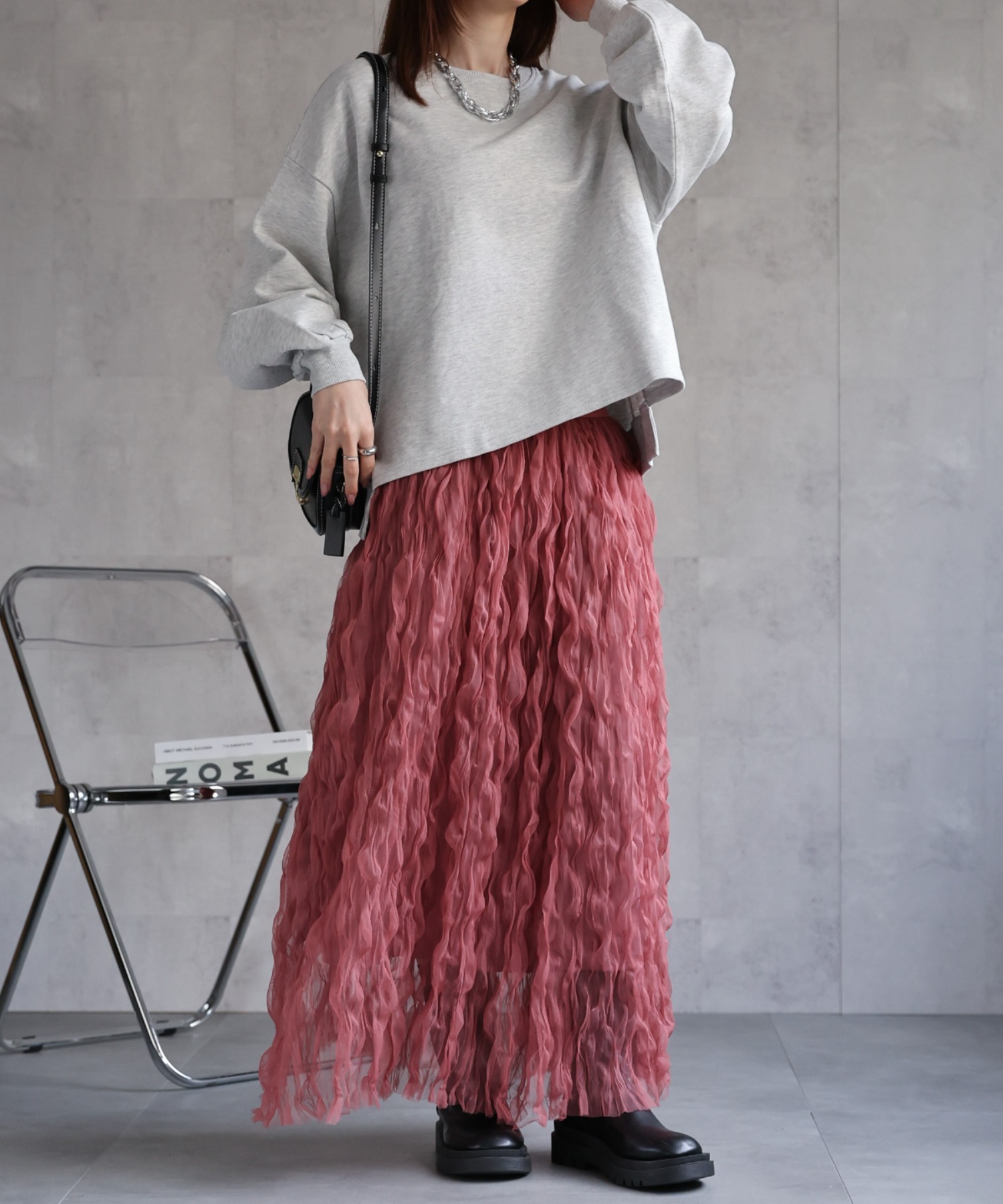 model：162㎝　着用サイズ:F