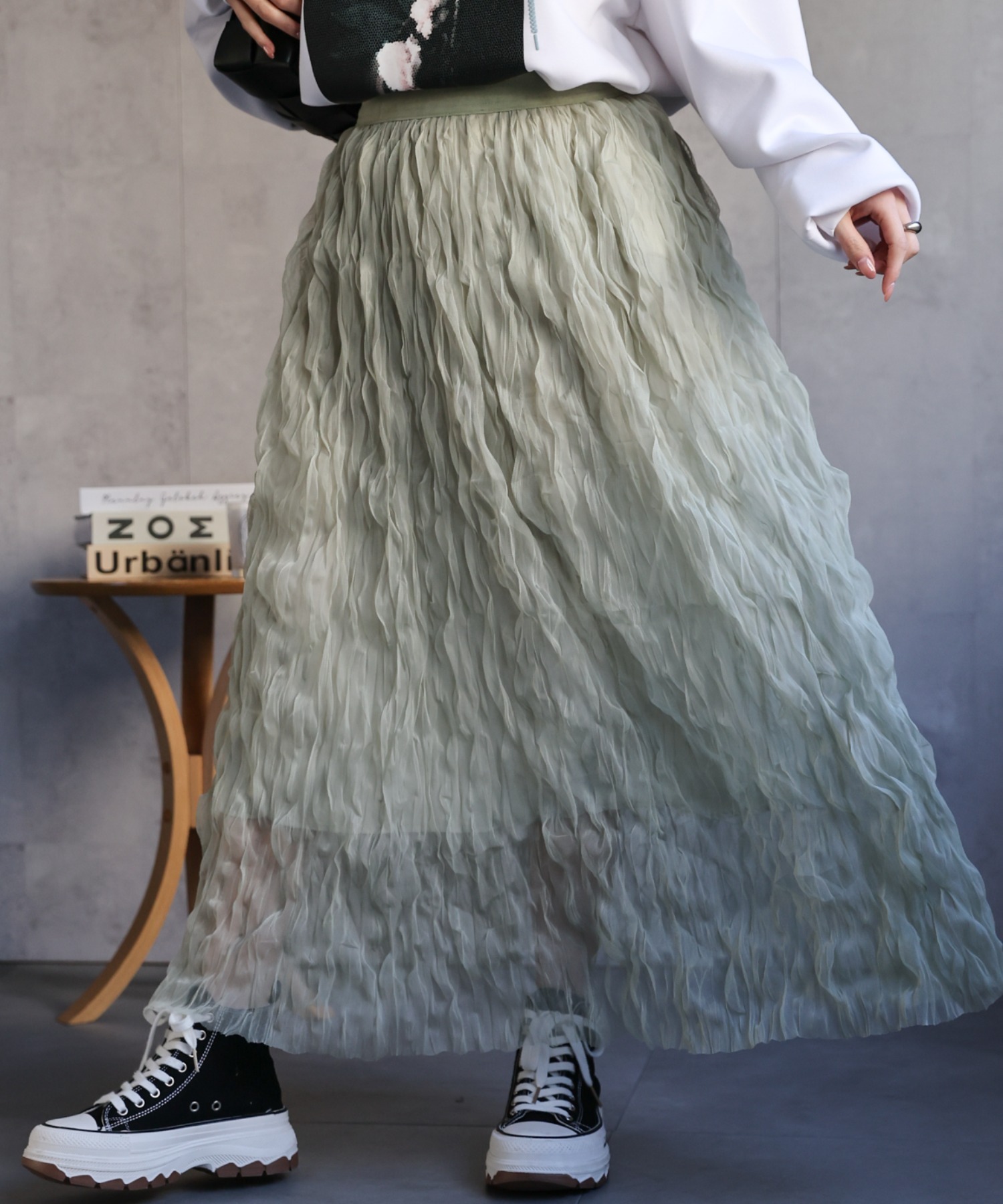 model：162㎝　着用サイズ:F