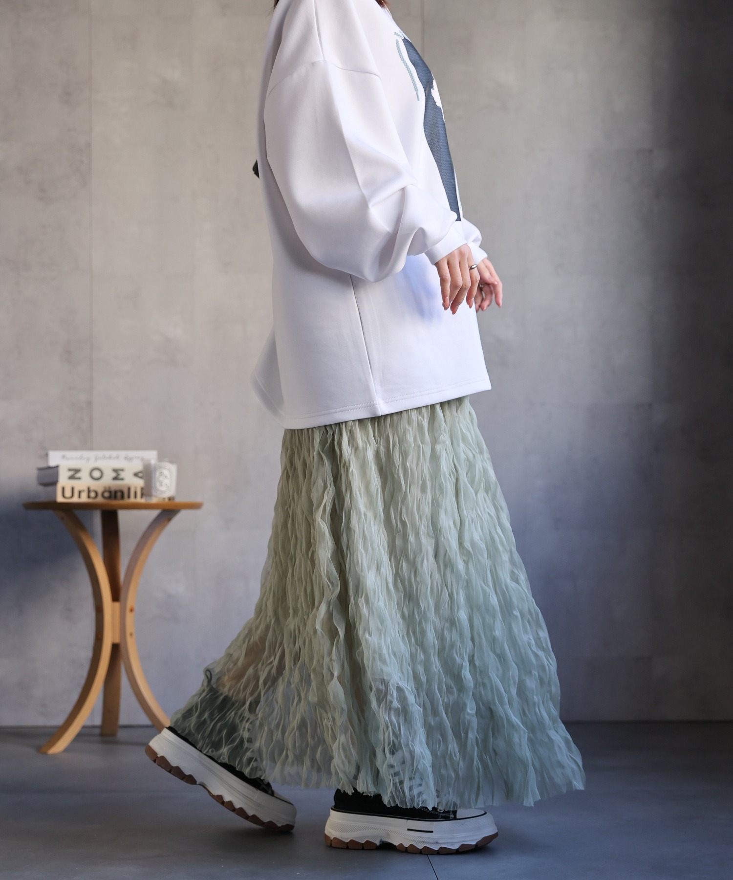 model：162㎝　着用サイズ:F