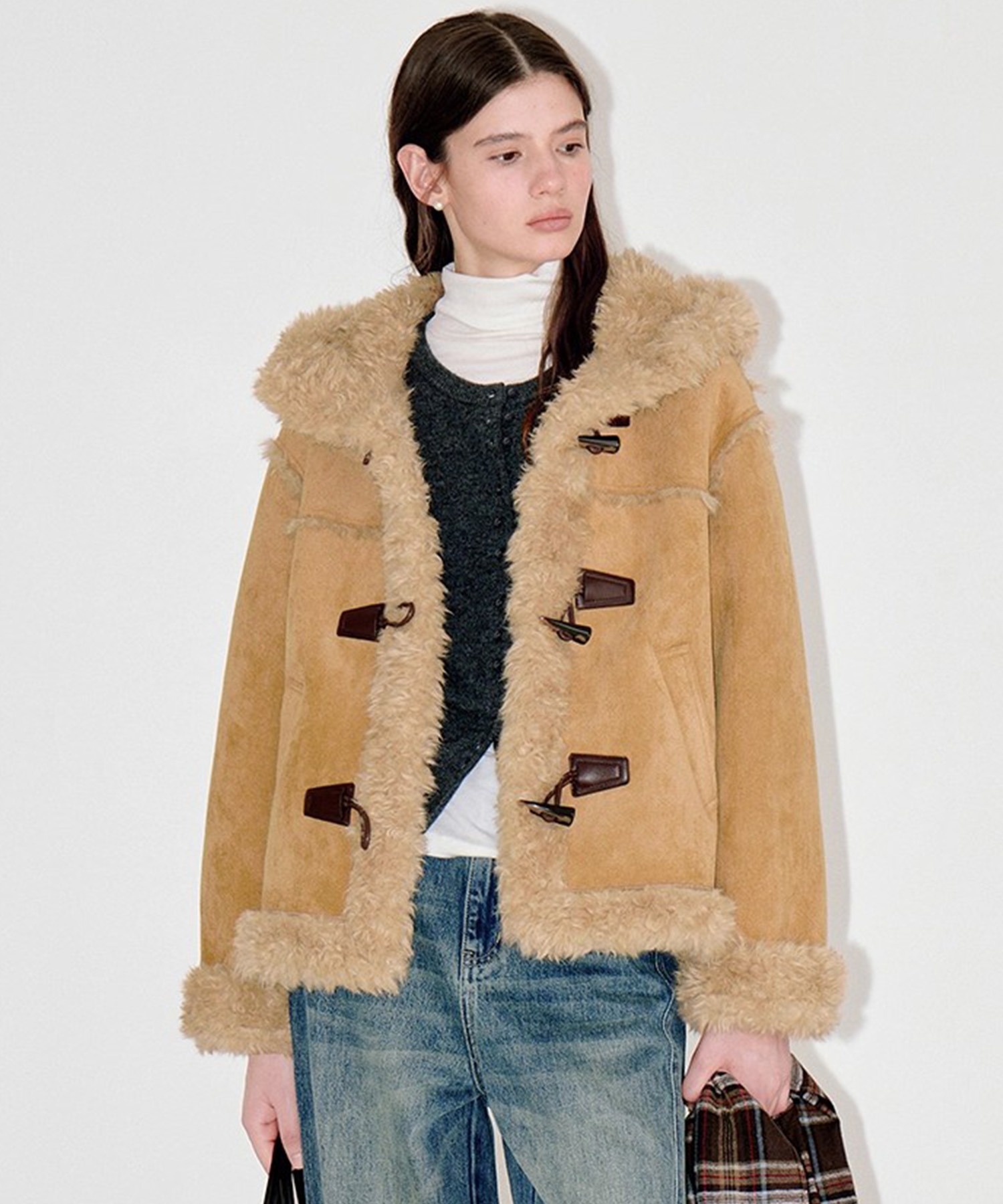 フェイクファーパイピング ムートンジャケット FD25W012【Fano Studios