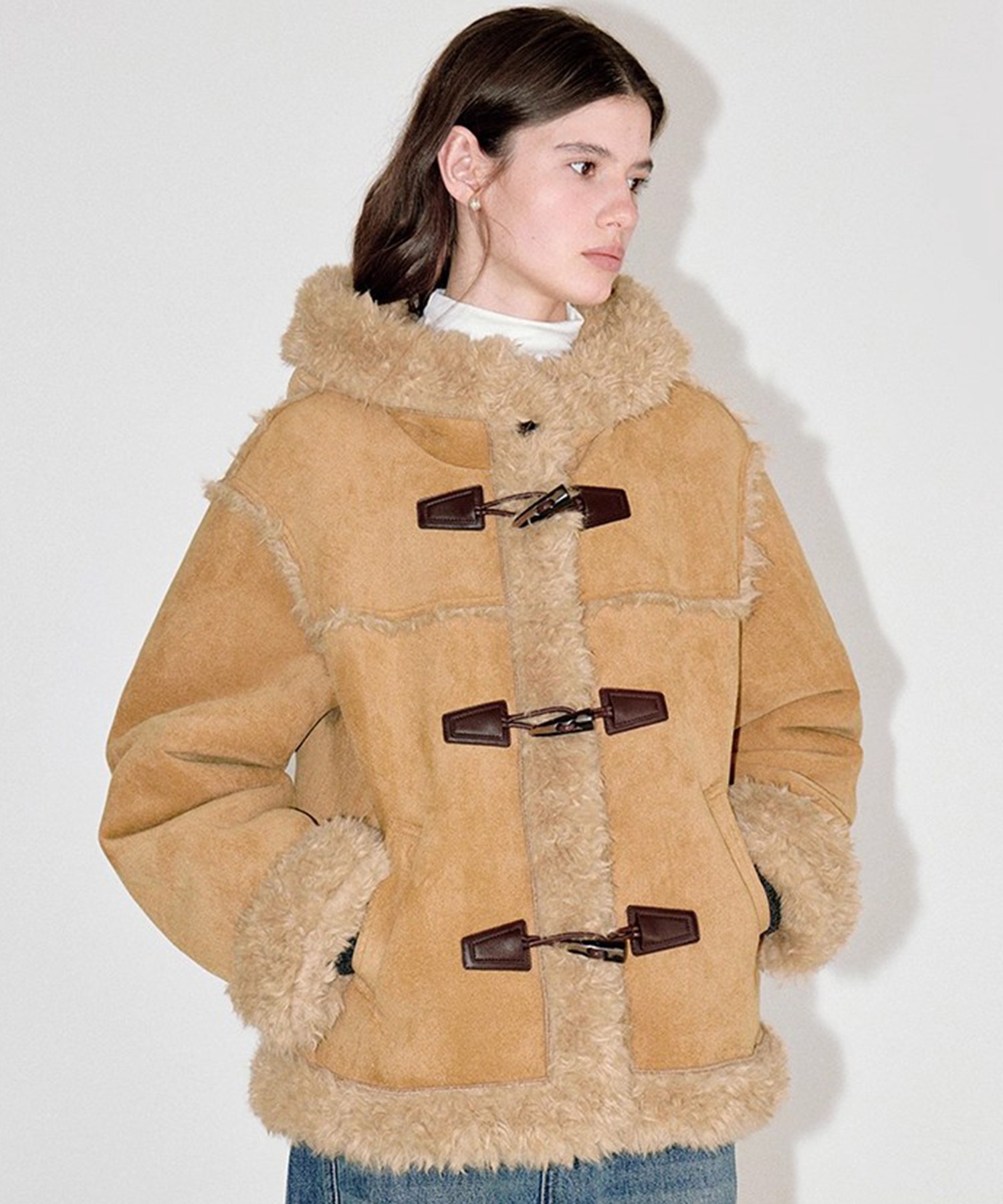 フェイクファーパイピング ムートンジャケット FD25W012【Fano Studios