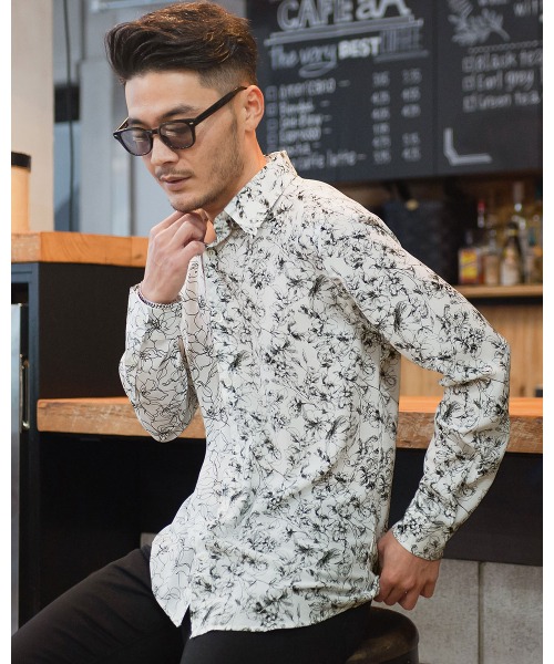 Gostar De Fuga 保障 バイカラー花柄長袖シャツ