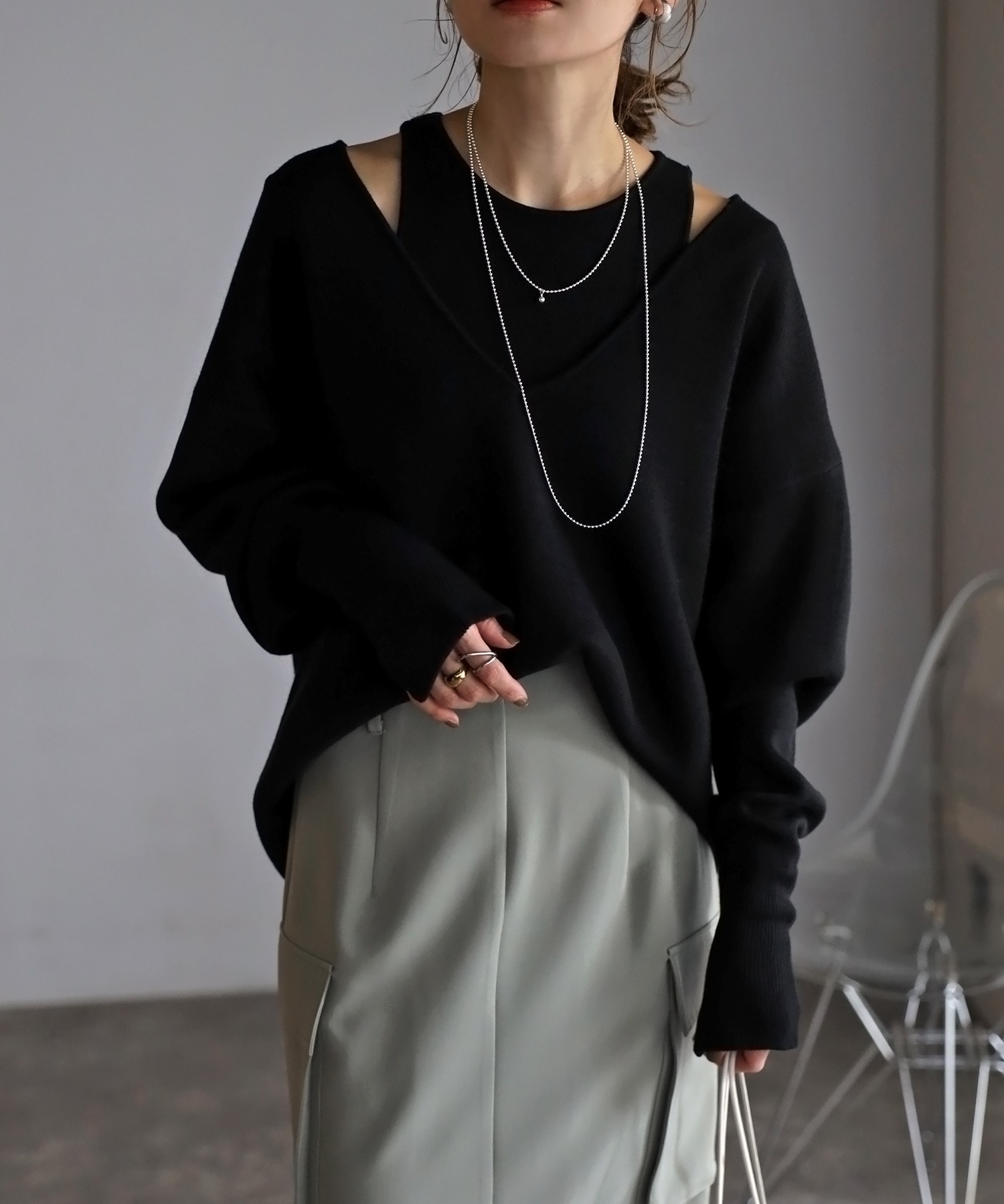 model：H165 着用サイズ：FREE
