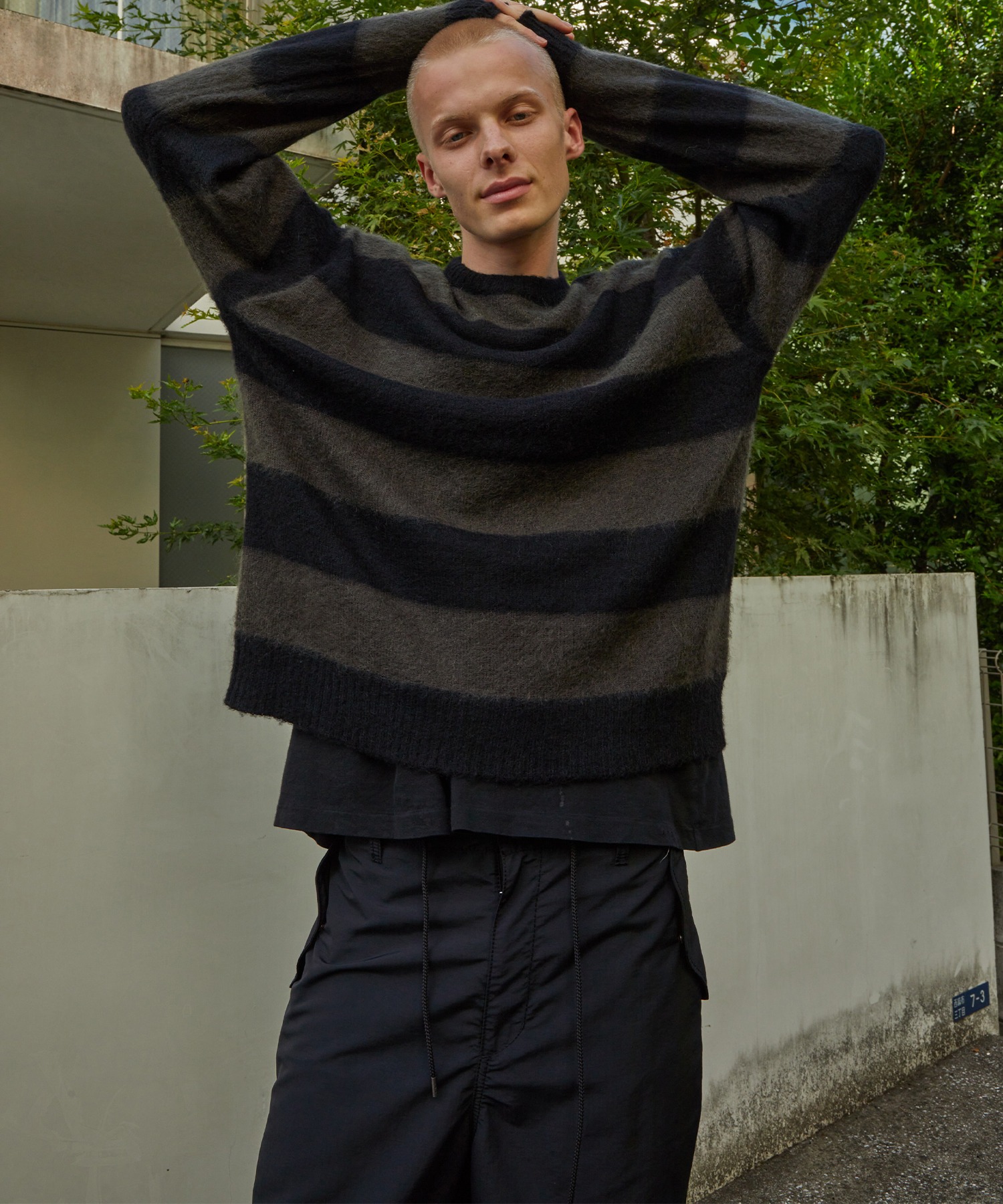 NUMBER (N)INE/ナンバーナイン STRIPED MOHAIR KNIT PULLOVER EMMA