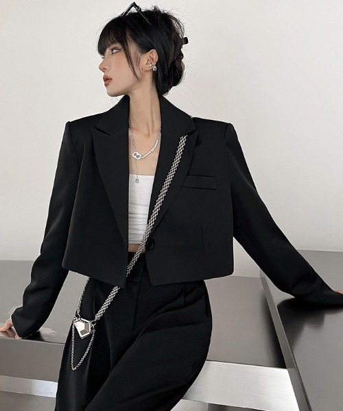 A＇GEM/9 × .kom テーラードジャケット A'GEM/9 × .kom『.komセレクト/ドットケーオーエムセレクト』ショート