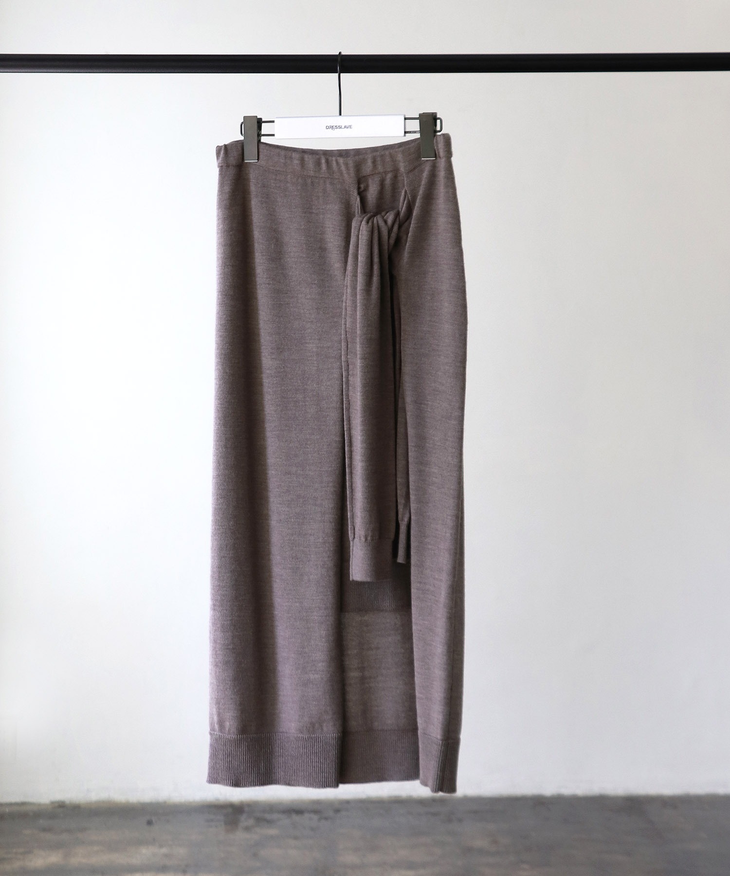 DRESSLAVEcash feel sleeve design アシンメトリーウールデザインニットスカート 価格交渉OK送料無料 skirt