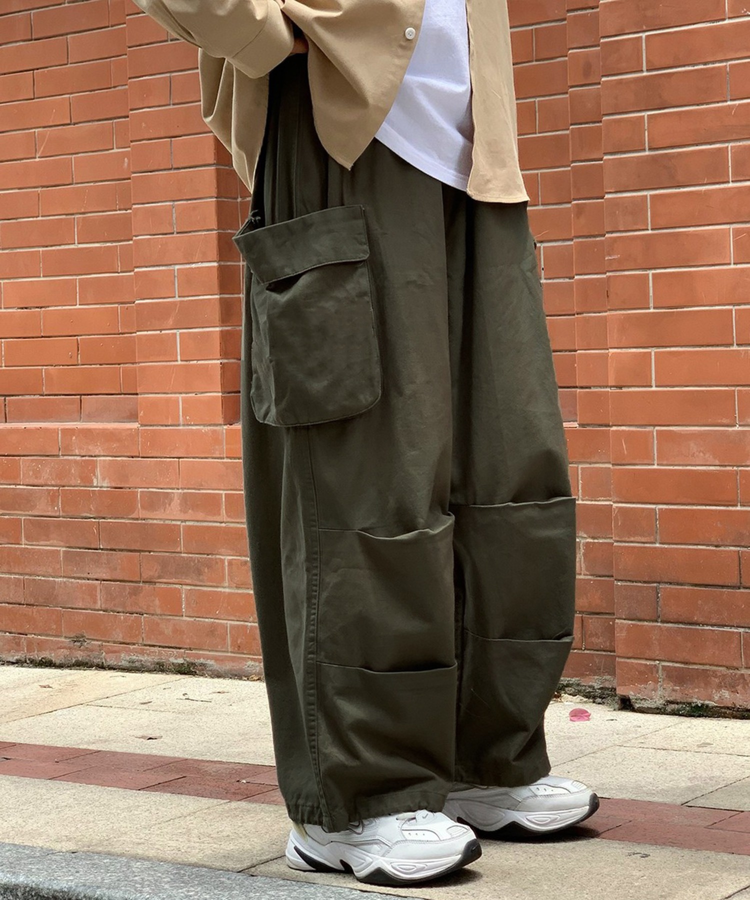 今日の超目玉】 ☆新品☆ジョガーパンツ 柔らかい ワイド メンズ XL グレー 韓国 PN灰 通販