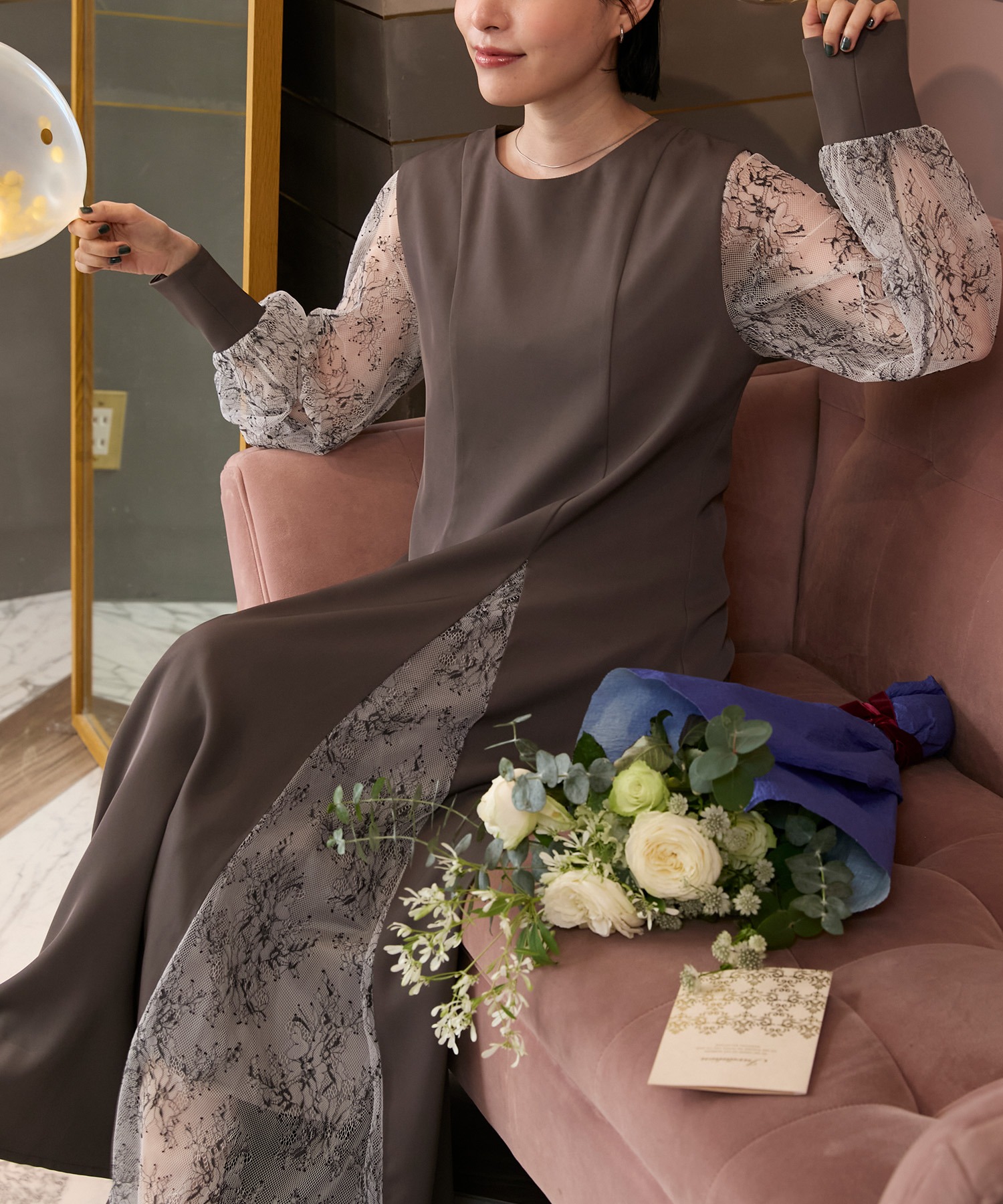 LIBJOIE ワンピース ポロドッキングフレアワンピース レディース