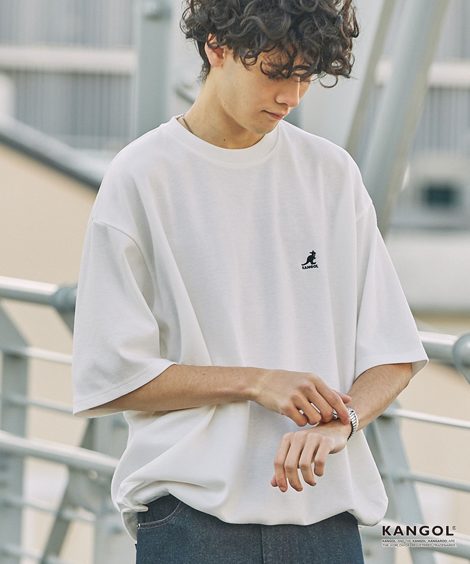 KANGOL/カンゴール 別注 ロゴ ワンポイント刺繍 ドローコード ルーズ