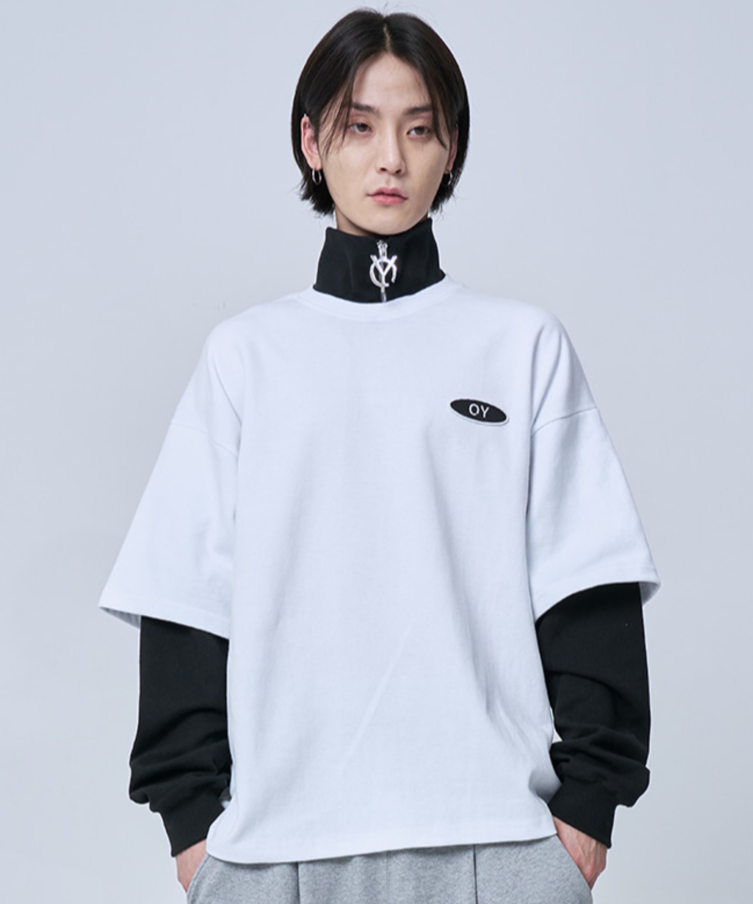 OY/オーワイ』LAYERED ZIPPER POLA LONG SLEEVE/レイヤードジップポーラ ロングスリーブカットソー OY│A'GEM/9×.KOM【公式】｜韓国・ストリートブランド通販サイト  エージェムナイン ドットケーオーエム