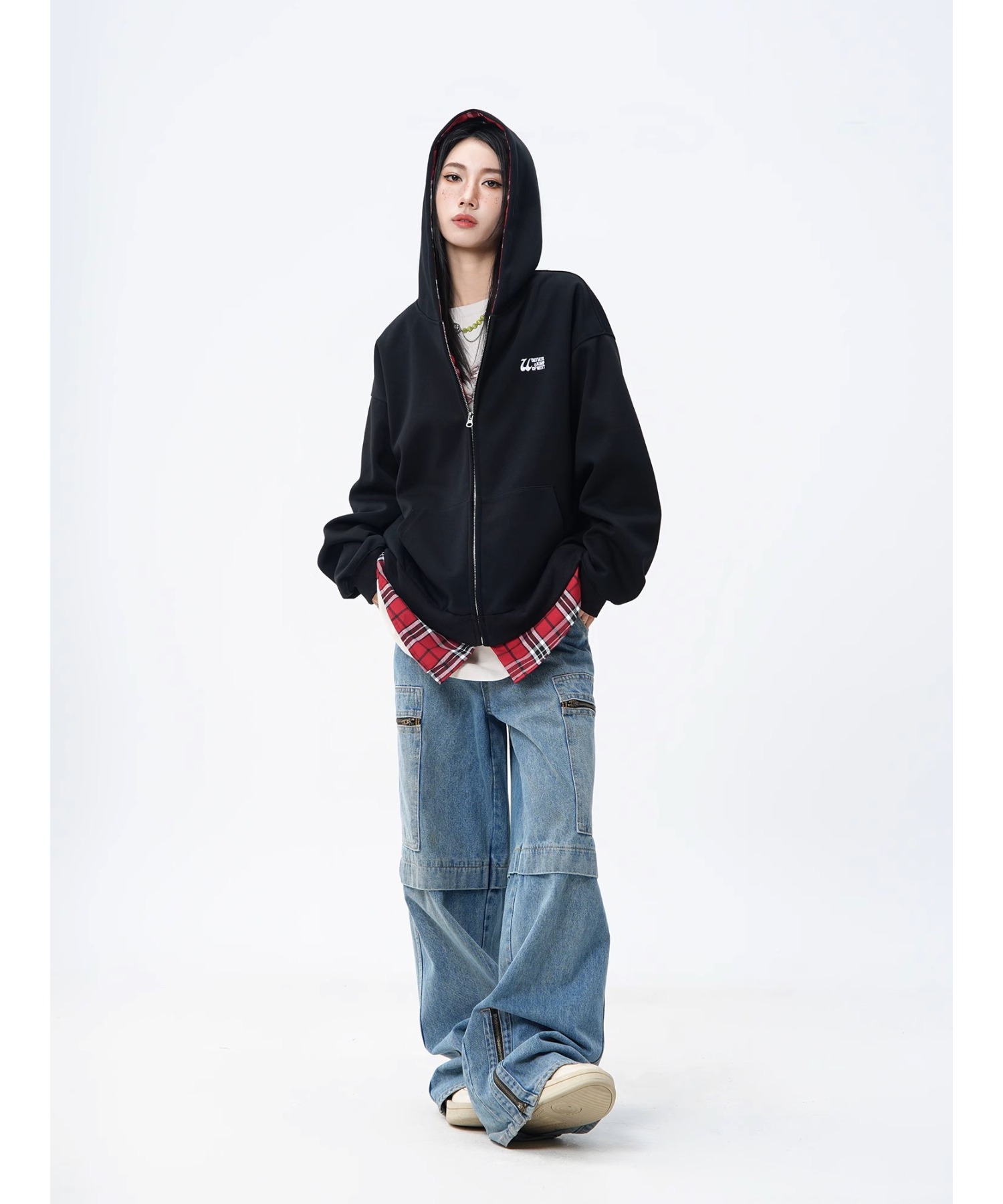【新品】　WESTBOY ウエストボーイ　ワイドショート ダブルジップパーカー WESTBOY パーカー ワイドショート ダブルジップパーカー 重ね着