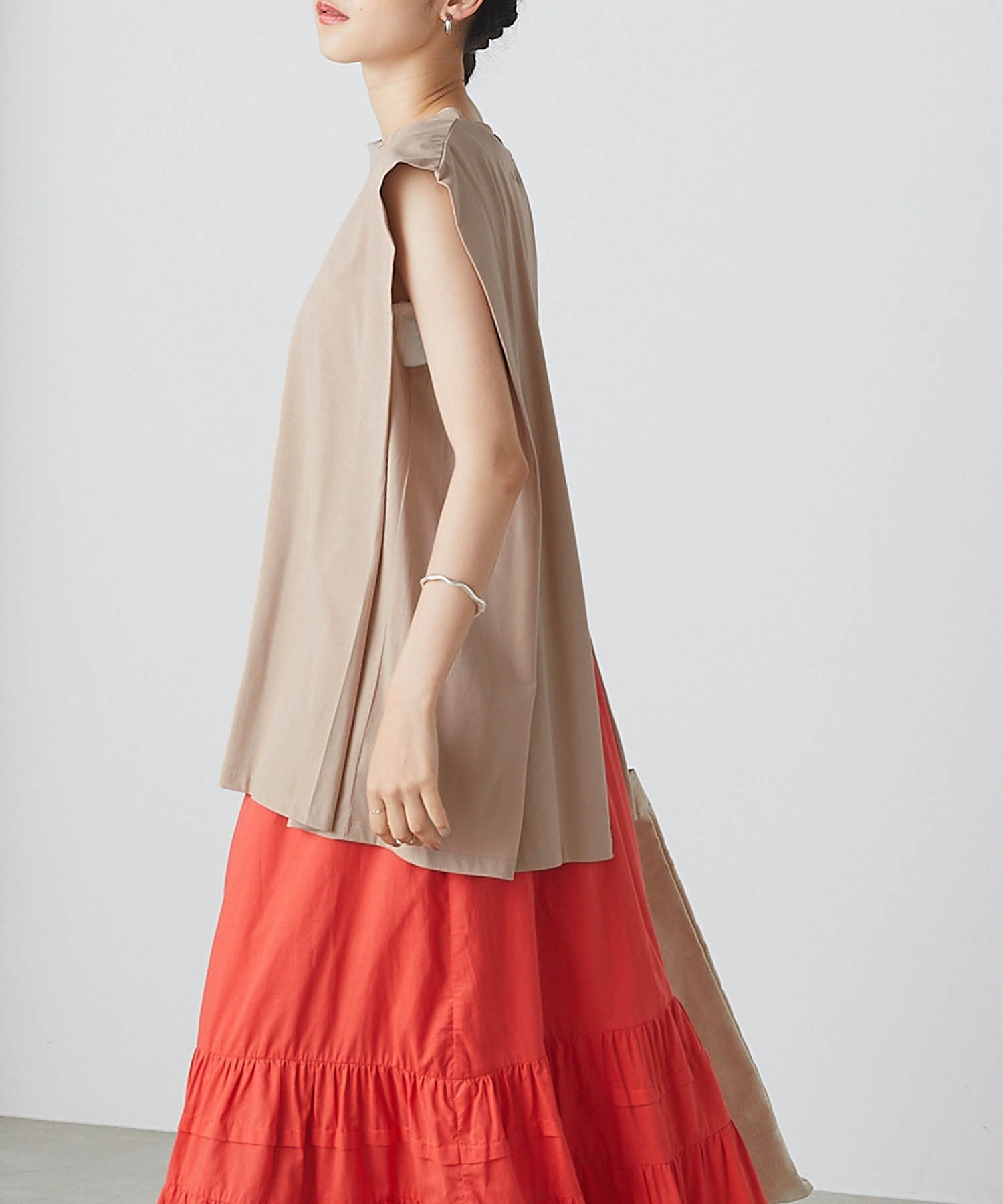 forksy.】肩タックバックシャンノースリーブTシャツ forksy.│MONO