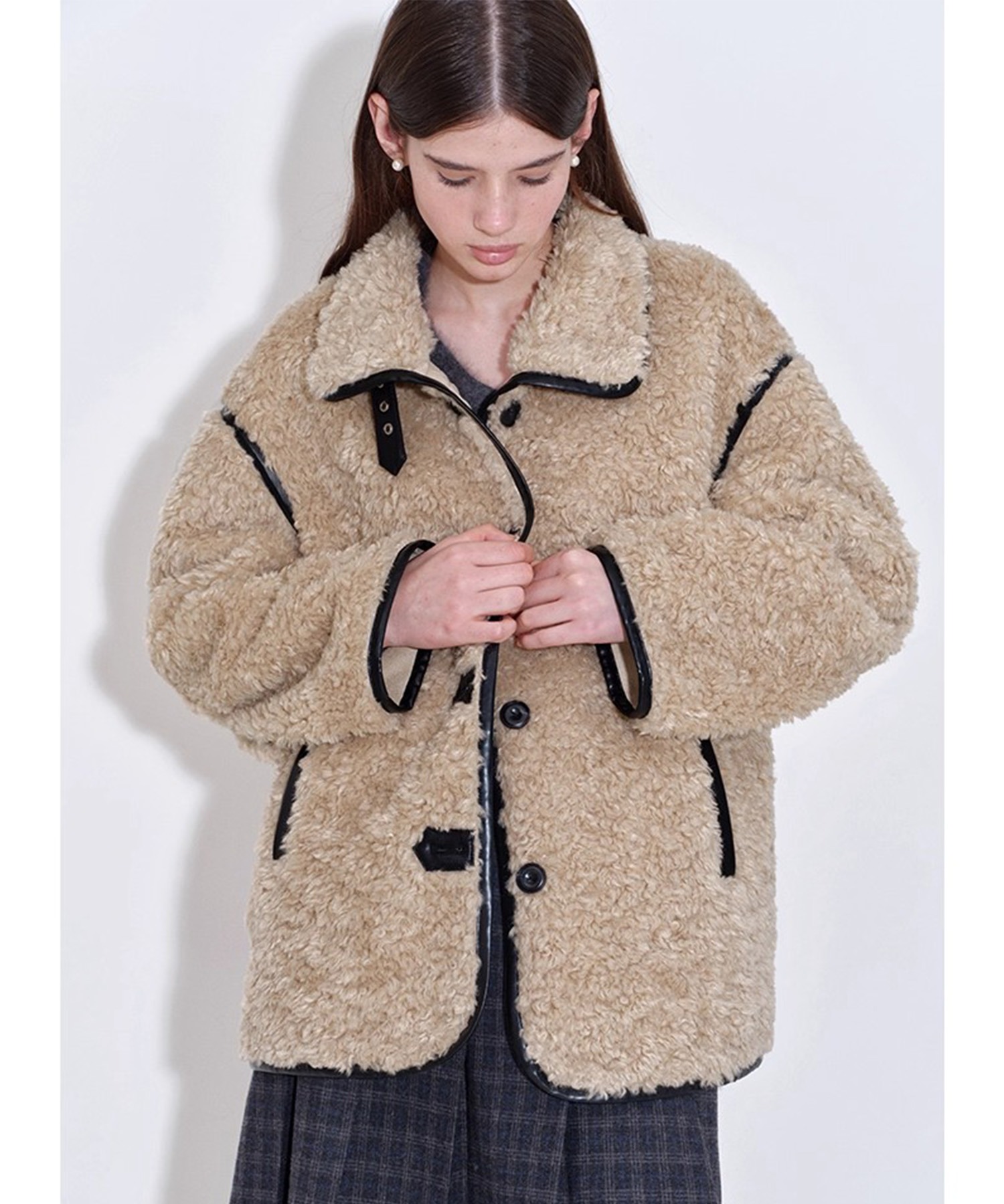 lancetti ファーコート 合皮パイピング プードルフェイクファーコート FQ25W154【Fano Studios