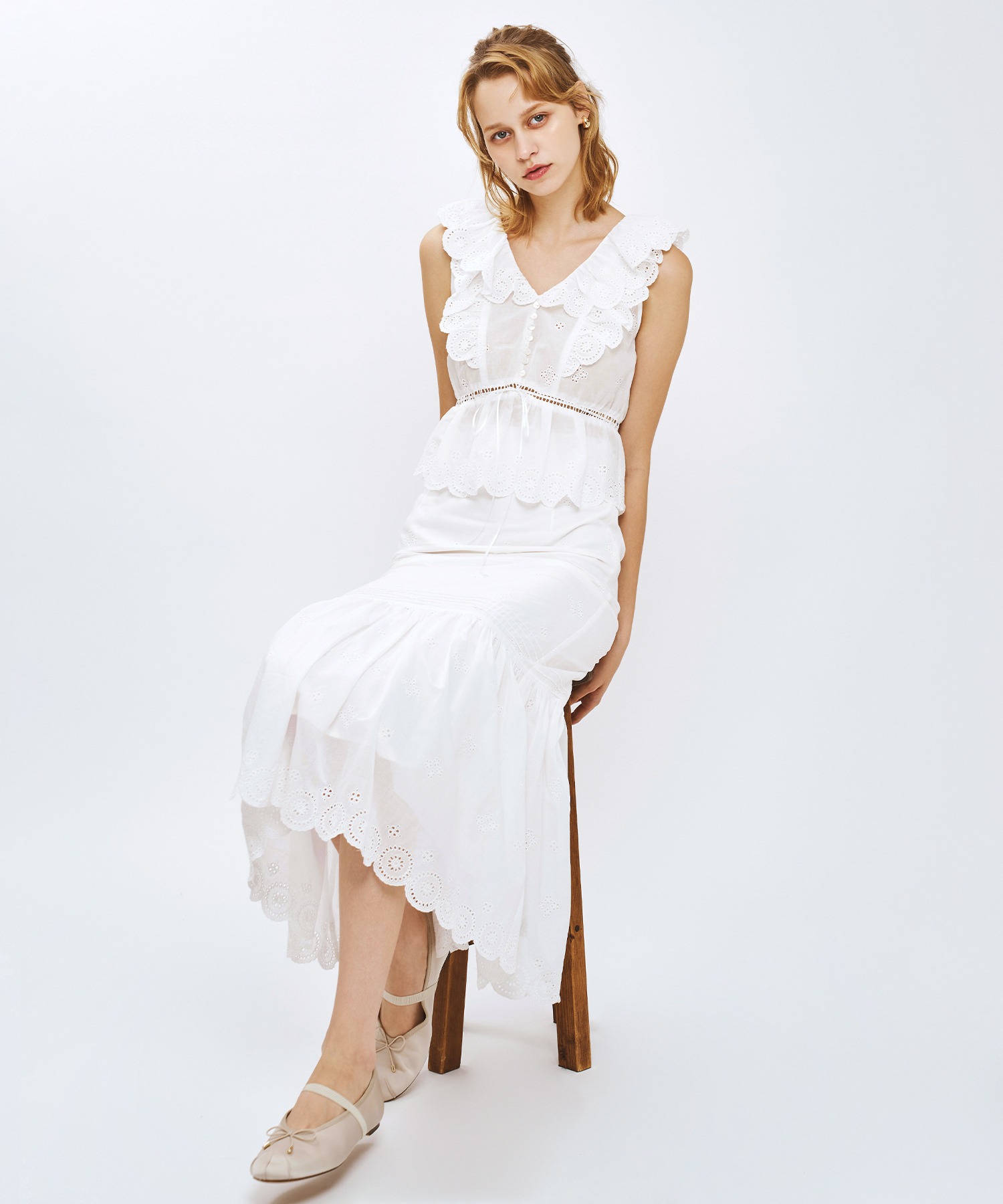 Cotton voile frill wrap blouse — хлопковая блузка с воланом