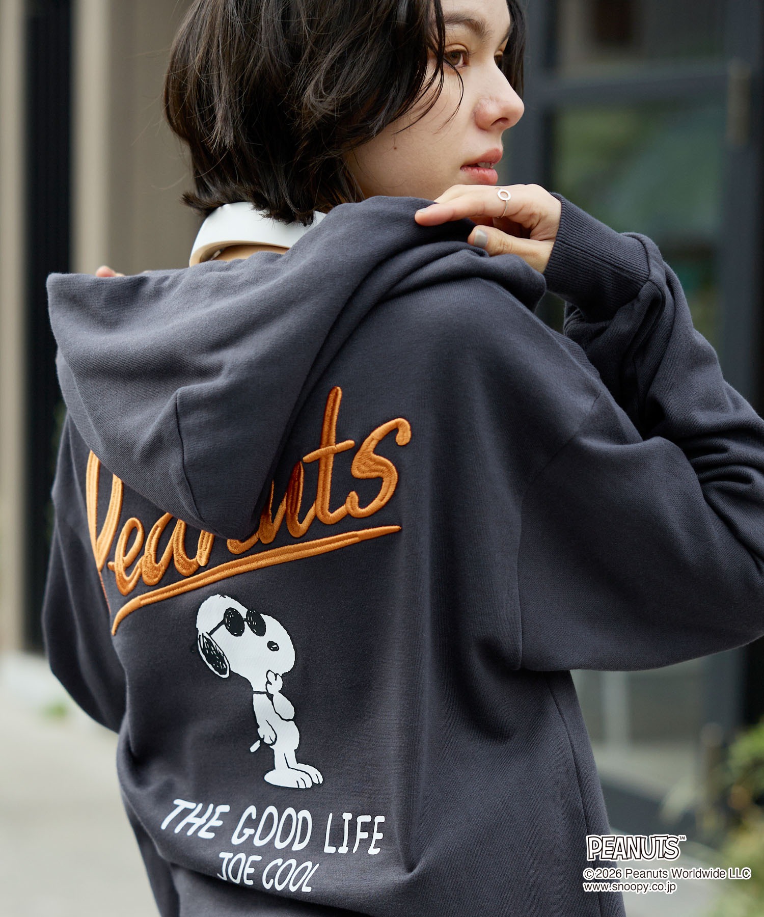 PEANUTS / SNOOPY】別注 ピーナッツ スヌーピー 刺繍プリント ジップ
