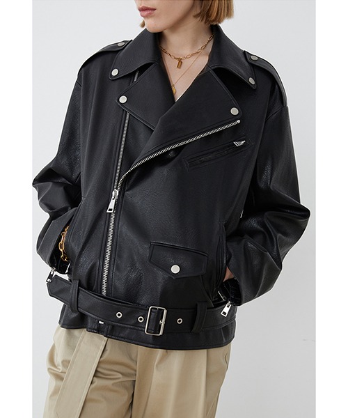 Fano Studios】Oversized PU leather riders jacket FQ20W041 ...