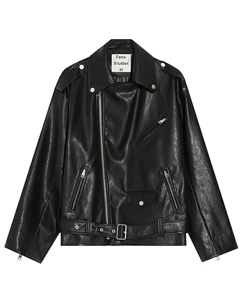 Fano Studios】Oversized PU leather riders jacket FQ20W041 