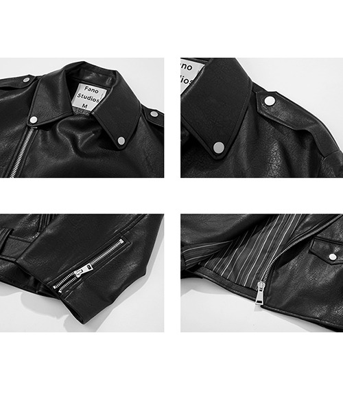 Fano Studios】Oversized PU leather riders jacket FQ20W041 