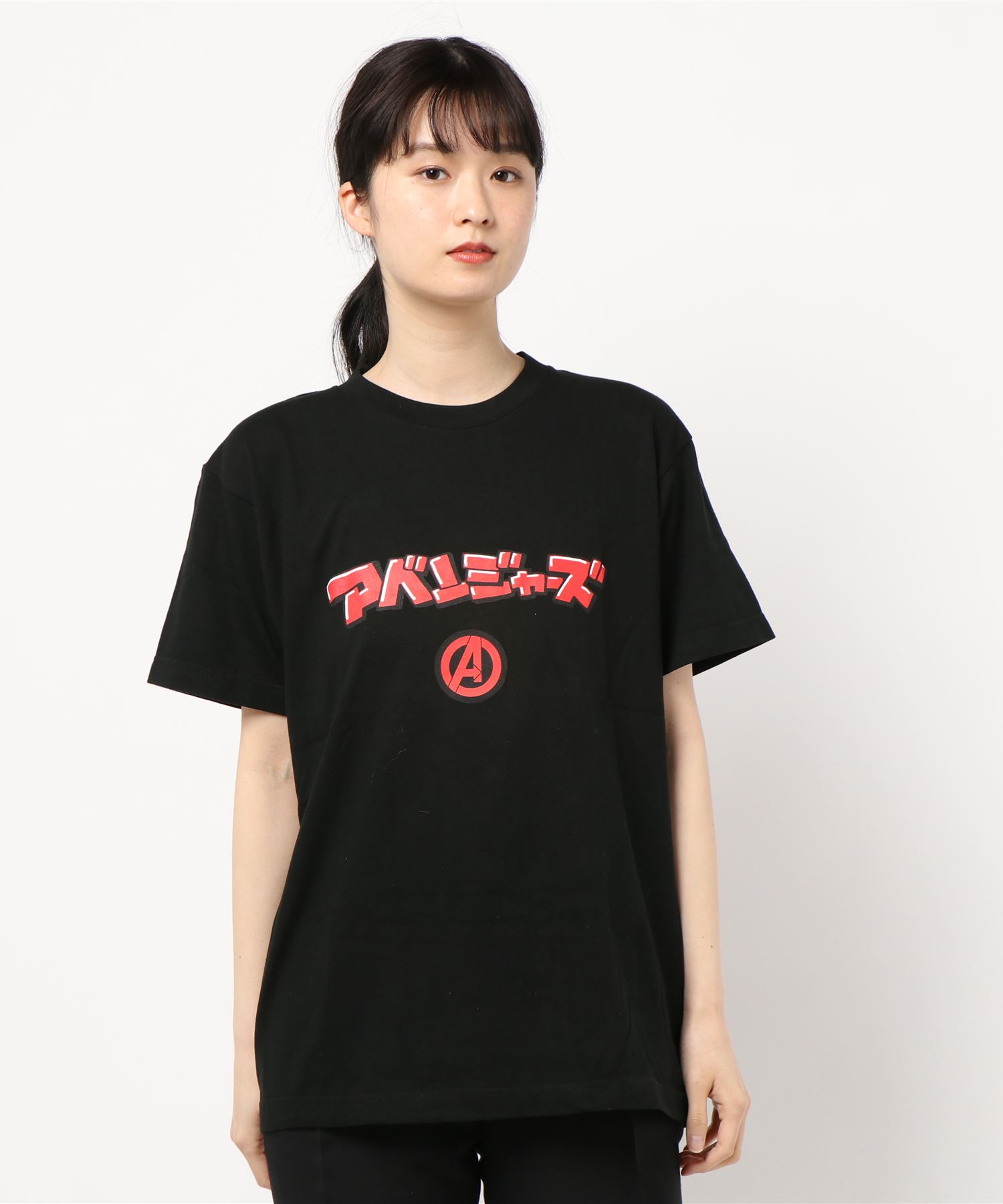 Disney Marvel Marvel アベンジャーズ カタカナロゴ ショートスリーブｔ Reshad Edu Af