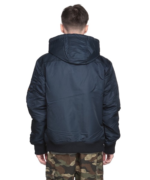 ALPHA INDUSTRIES INC THERMOLITE フード着脱 リブ フルジップ 中綿 ジャケット