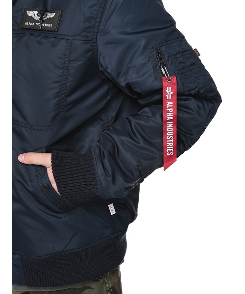 ALPHA INDUSTRIES INC THERMOLITE フード着脱 リブ フルジップ 中綿 ジャケット