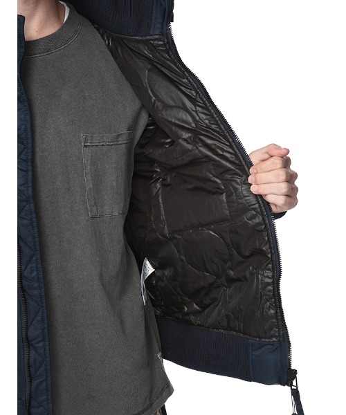 ALPHA INDUSTRIES INC THERMOLITE フード着脱 リブ フルジップ 中綿 ジャケット