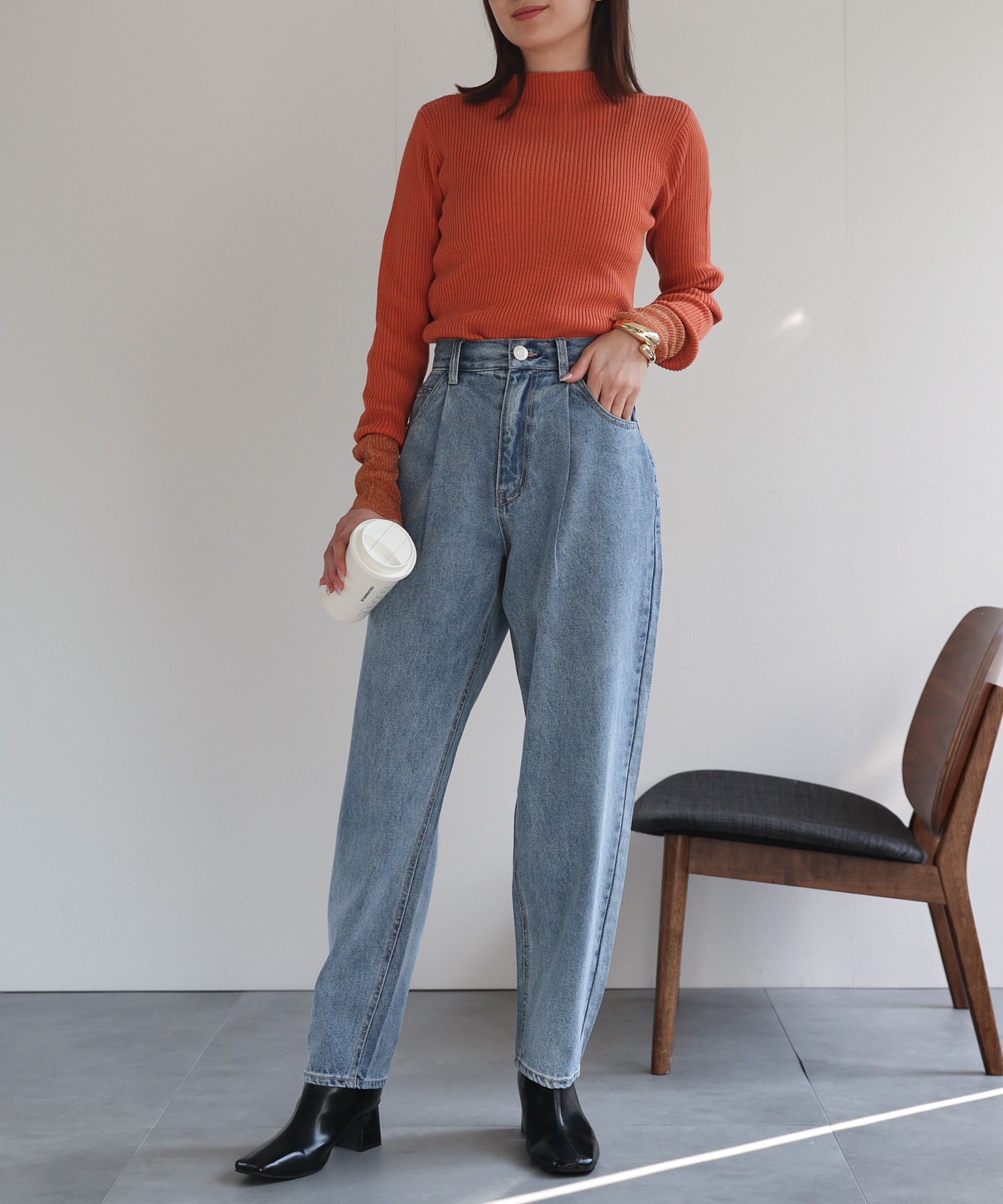 model：162cm 着用サイズ：L