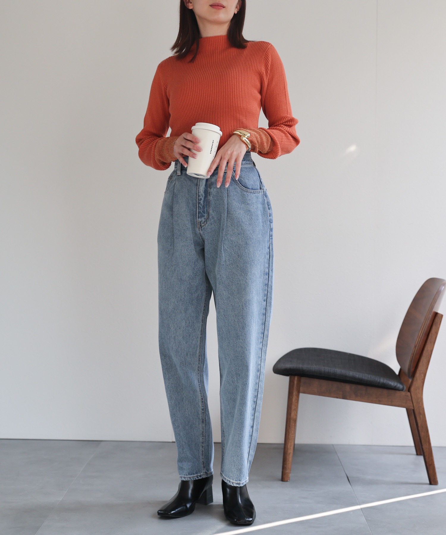 model：162cm 着用サイズ：L