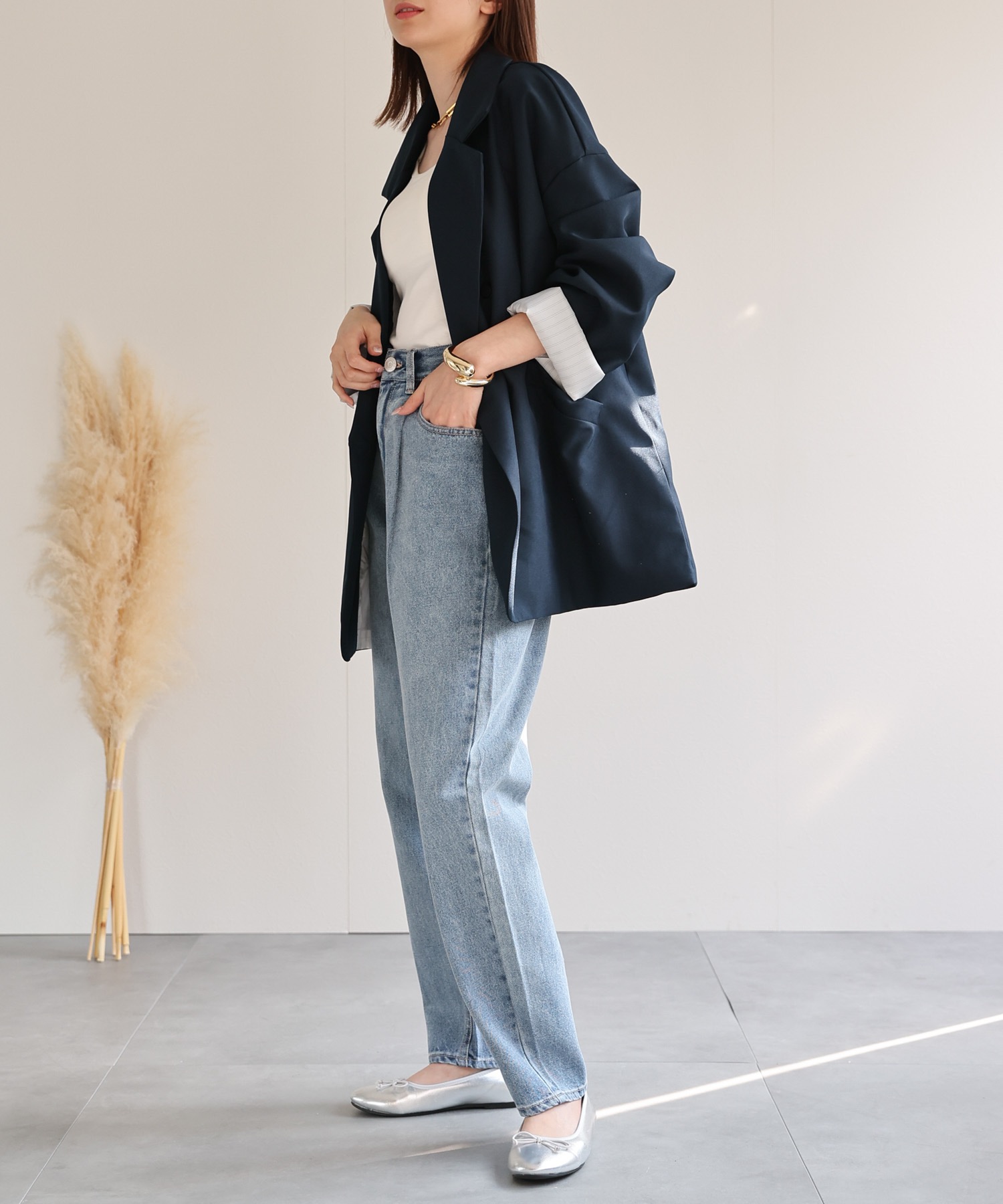 model：162cm 着用サイズ：L