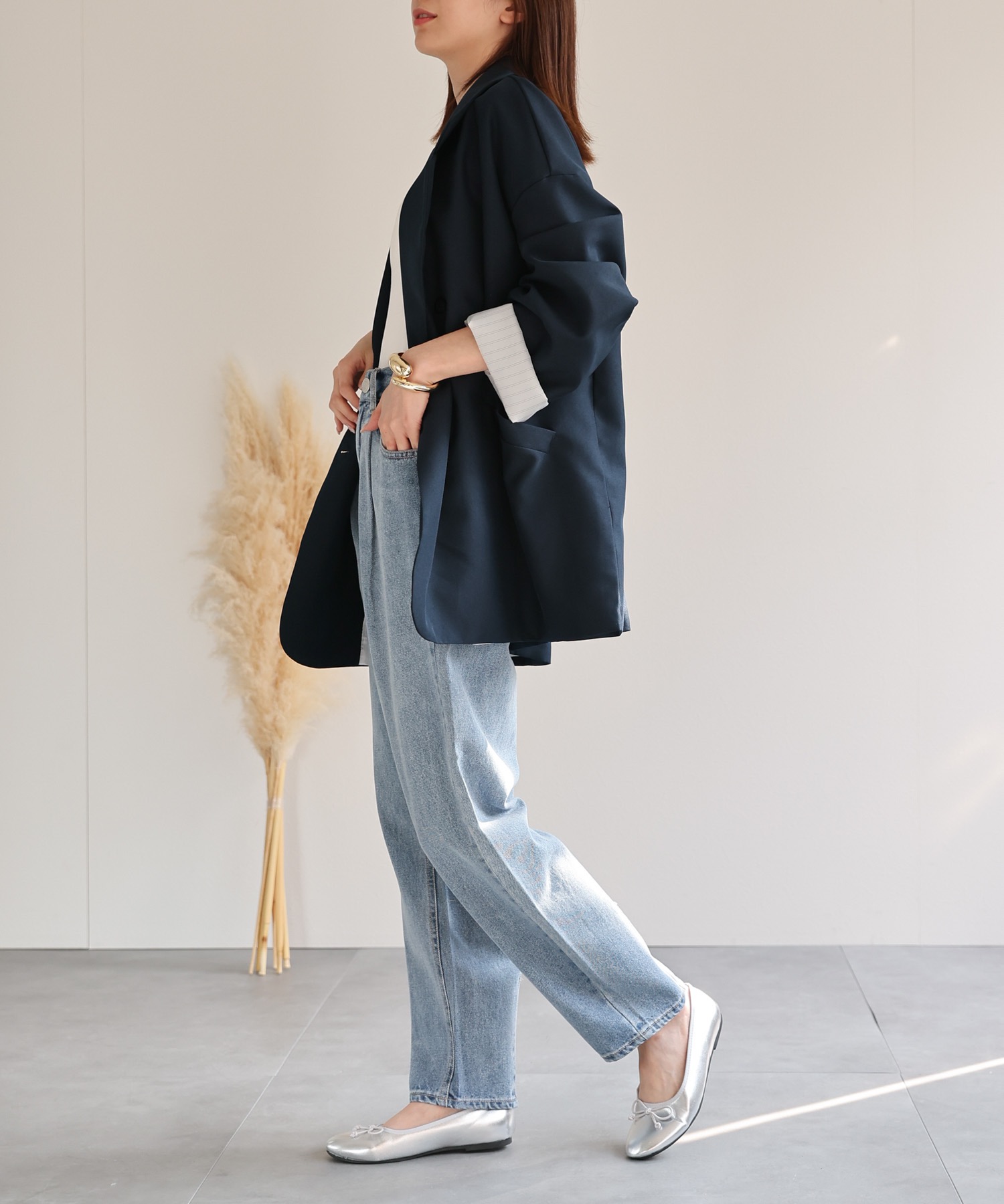 model：162cm 着用サイズ：L