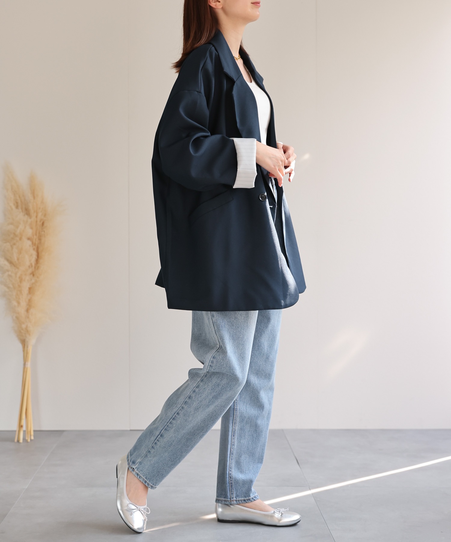 model：162cm 着用サイズ：L