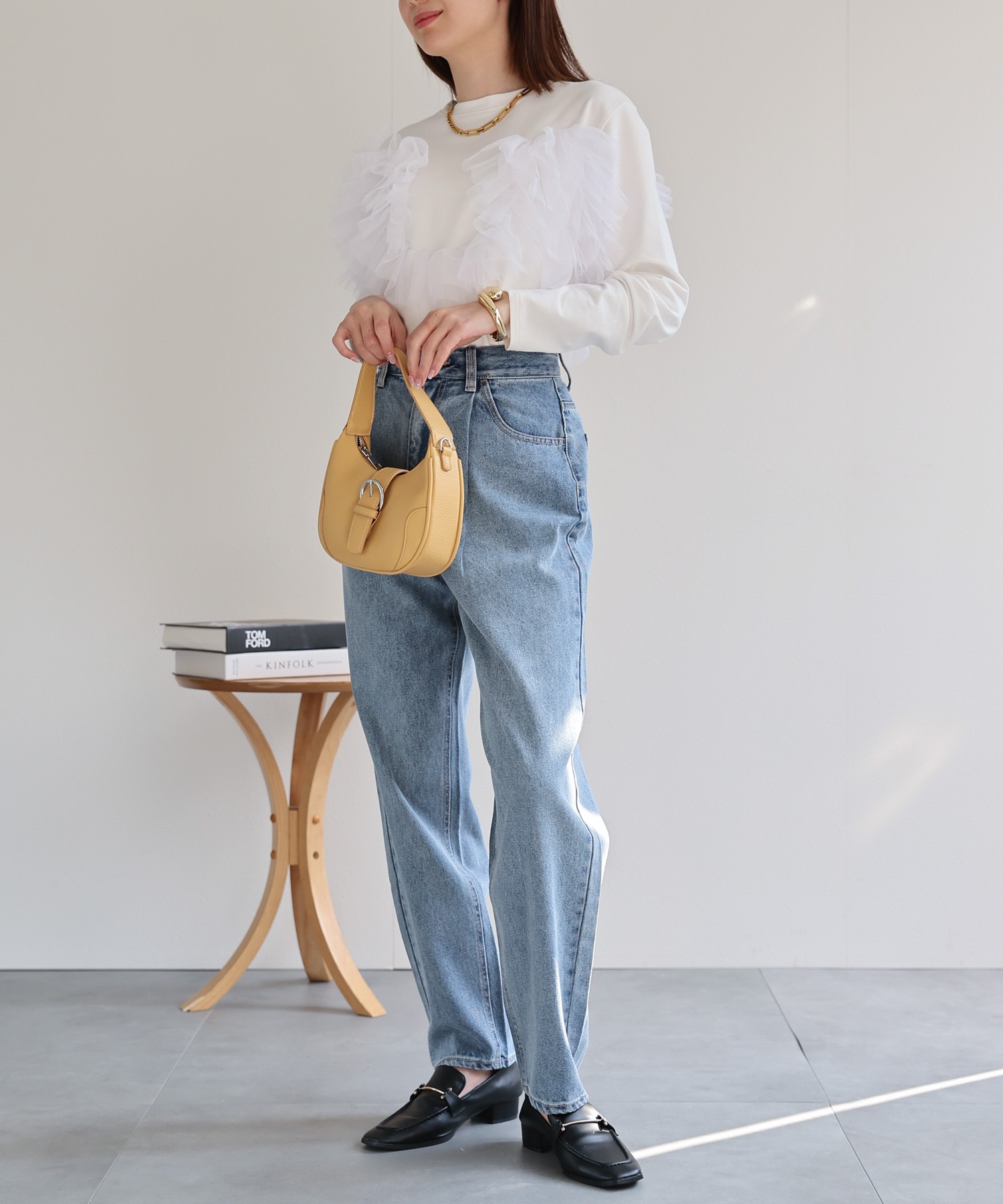 model：162cm 着用サイズ：L