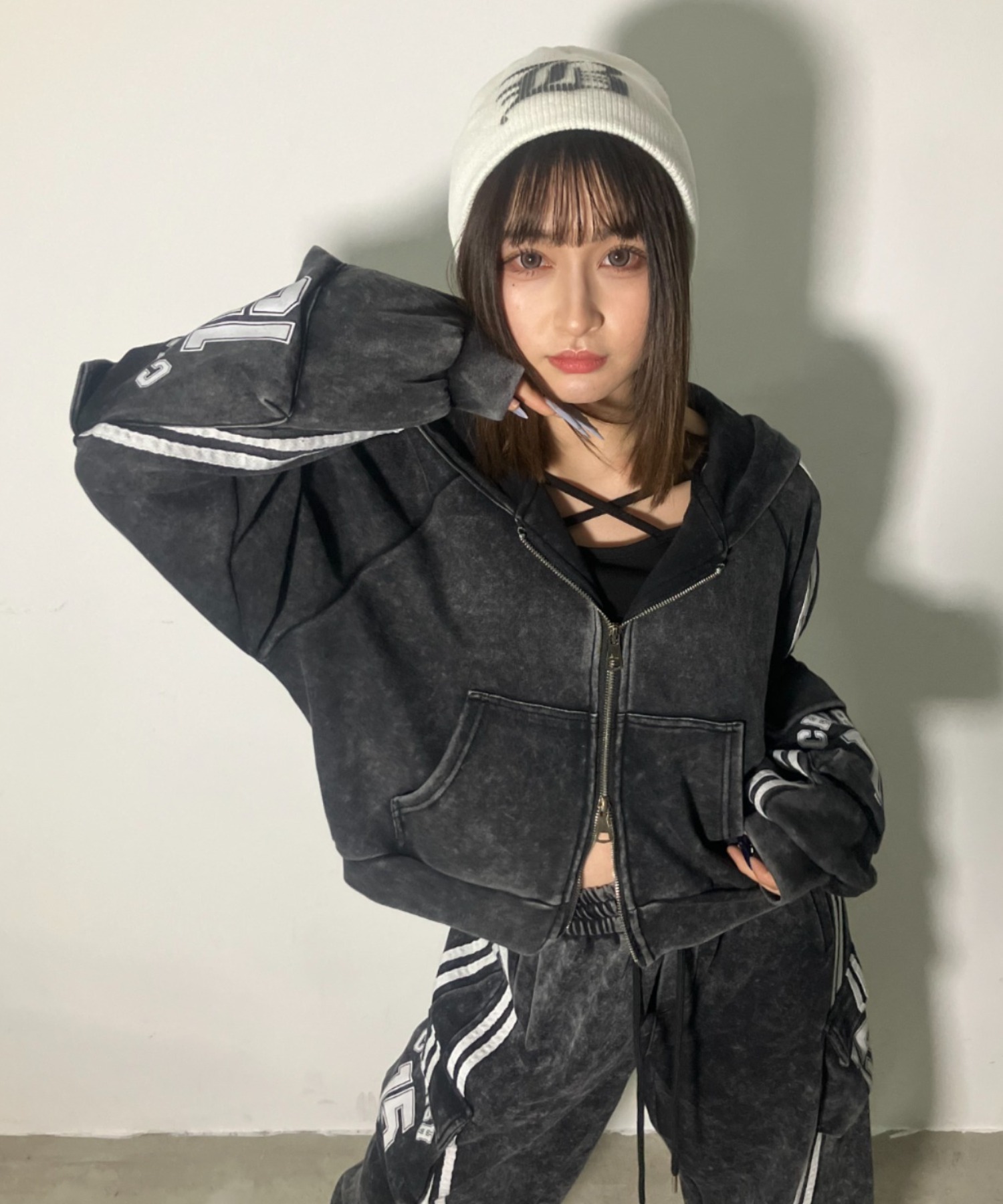 A'GEM/9 × .kom 『.KOM/ドットケーオーエム』 Washed Side Line Zip-Up