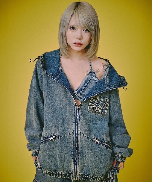 A'GEM/9 × .kom 『GALFY/ガルフィー』 ぐるグニャデニムパーカー