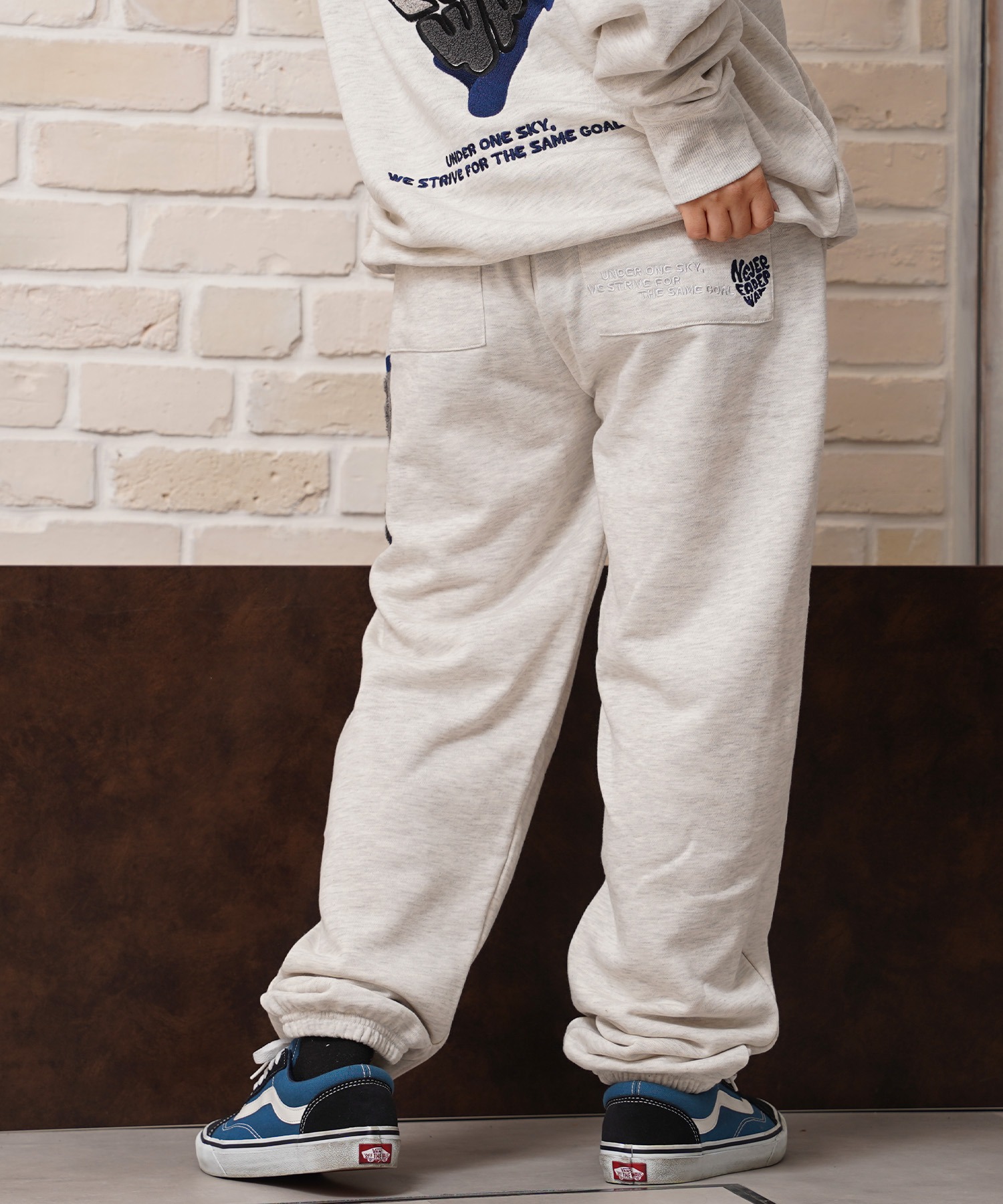 ハート サガラ刺繍 スウェットパンツ【セットアップ 可能】/ Heart Sagara Embroidery Sweatpants