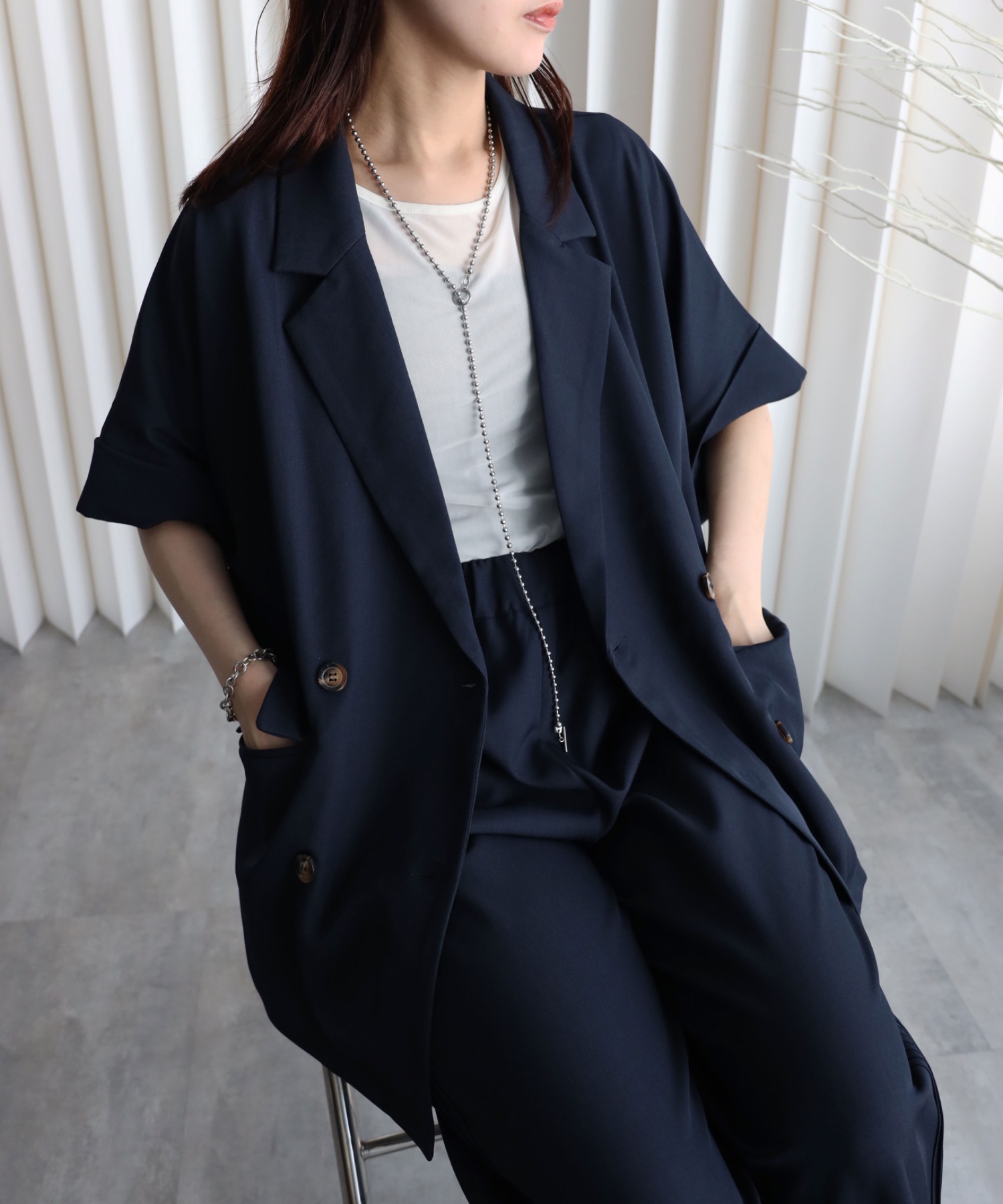 model：164cm. 着用サイズ：FREE