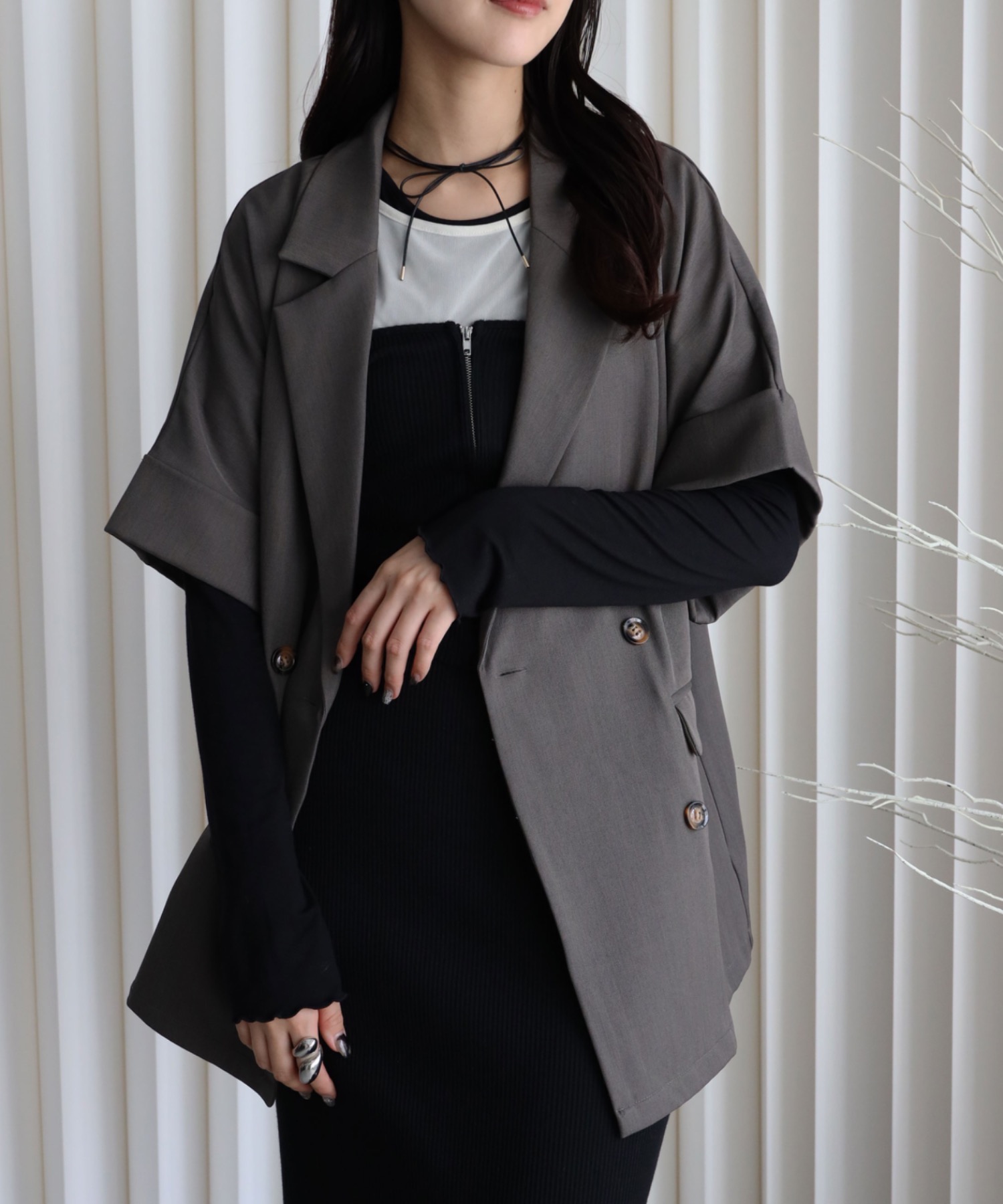 model：164cm. 着用サイズ：FREE