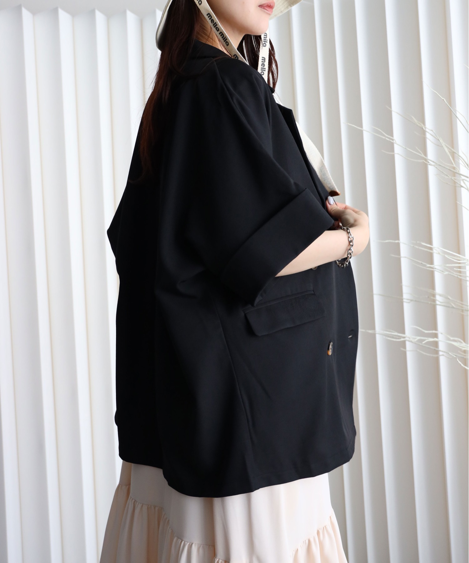 model：164cm. 着用サイズ：FREE