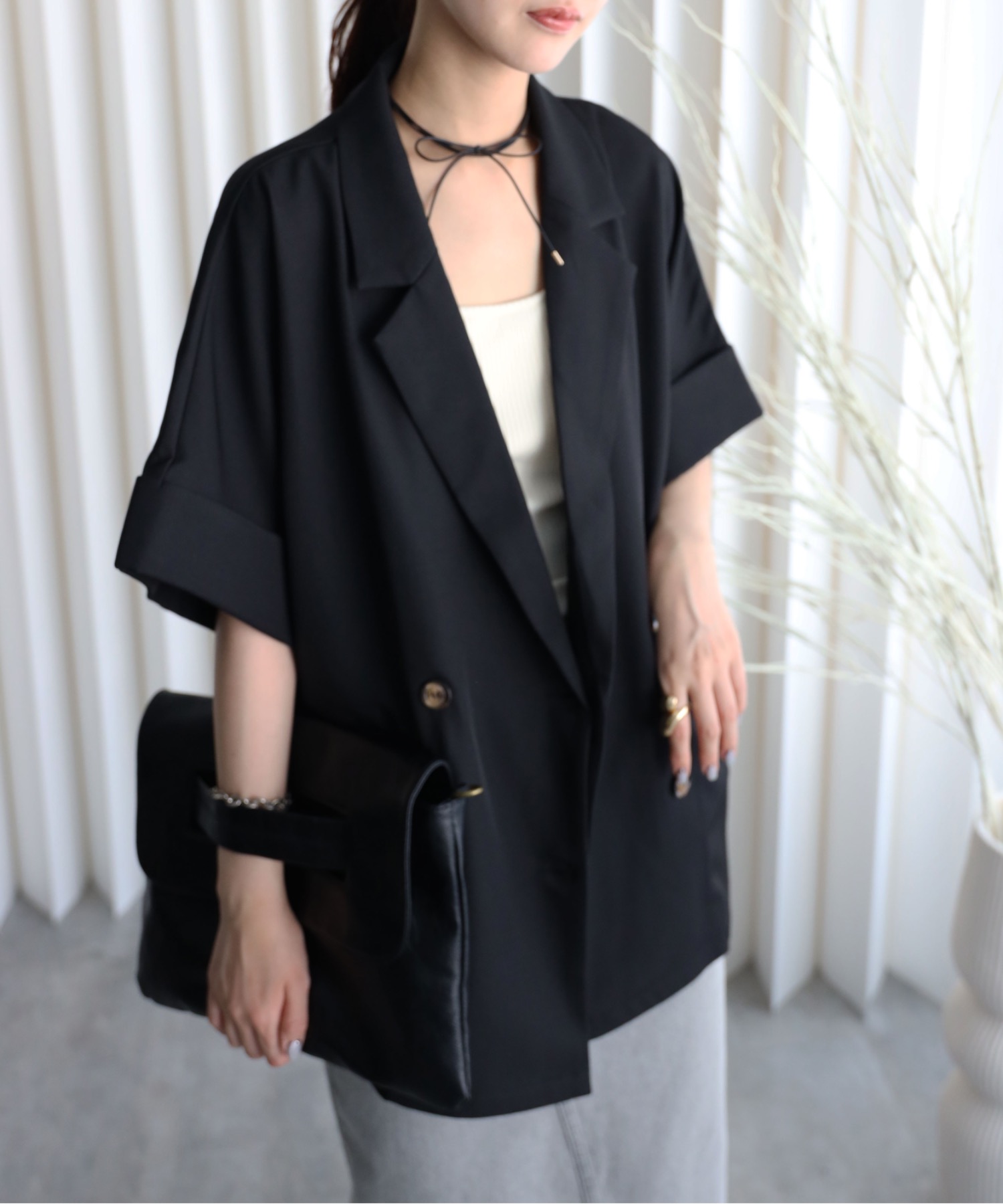 model：164cm. 着用サイズ：FREE