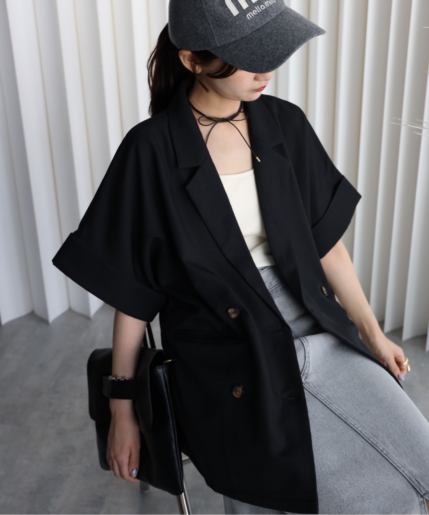 model：164cm. 着用サイズ：FREE